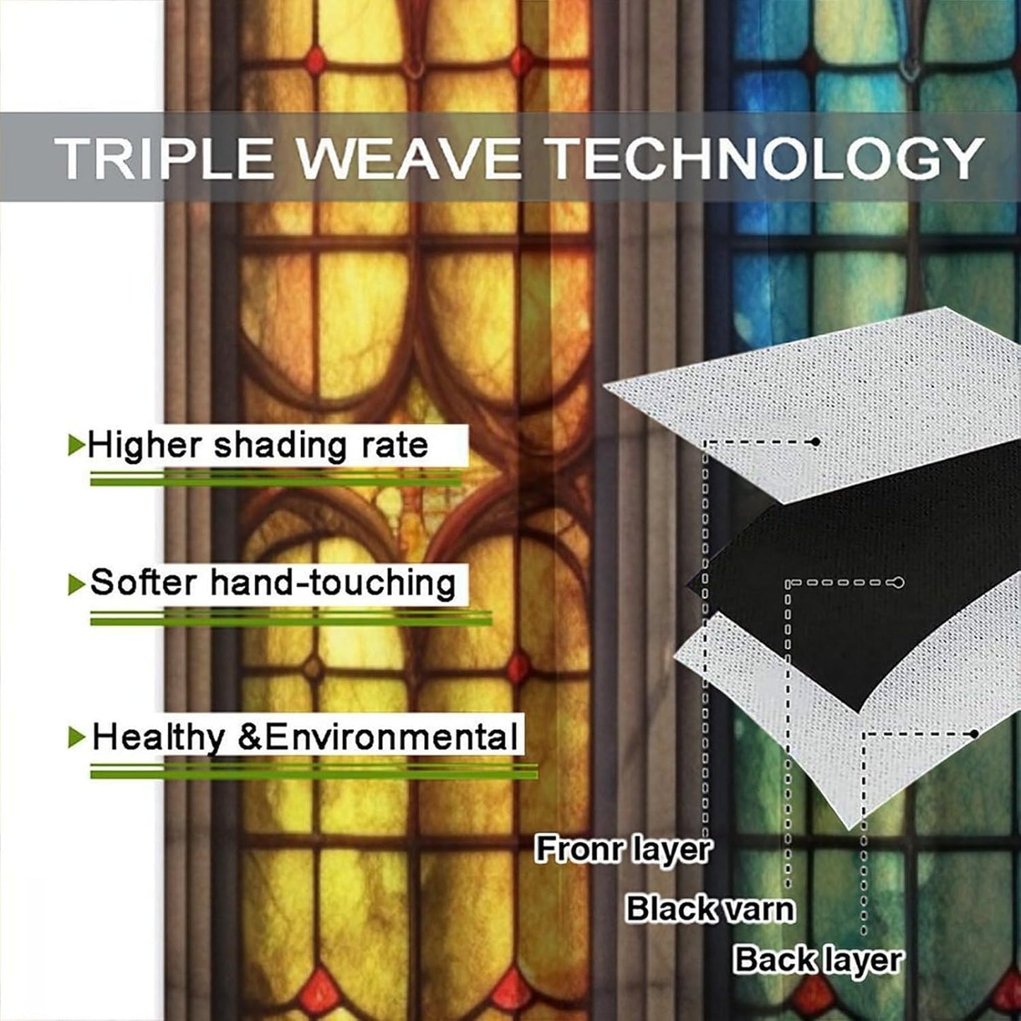 Stained Glass Curtains,Mid Century Vintage Style Abstract Art Home Decor Drapes for Bedroom Living Room Kitchen Window Treatment 2 Panels Set Total Size 52" W X 84" L Inch