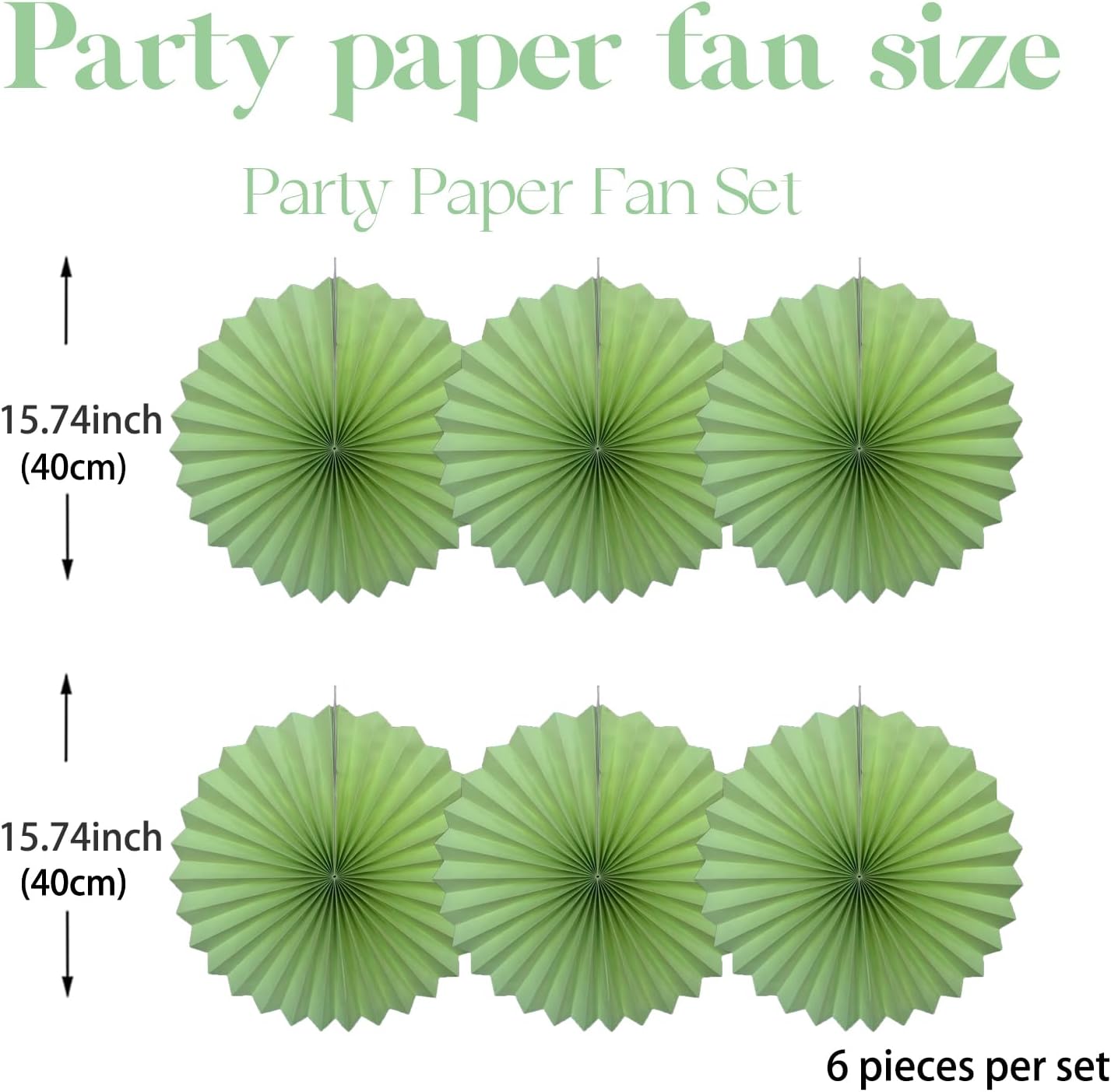 Green Hanging Paper Fans,Green Accessories Paper Decorations for Party,Army Birthday Party Decorations,Lime Green Decor 16in Hanging Paper Fans 30 Color DIY Set （Light Green）)