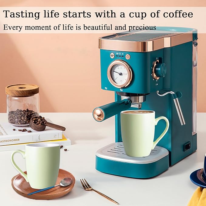 Coffee Mugs Set of 6, 12oz Ceramic Coffee Mugs with Handle, Matte Porcelain Green Coffee Mug for Latte, Tea, Cocoa, Cappuccino, Cups for Women Men for Home Restaurant Mug (Green)