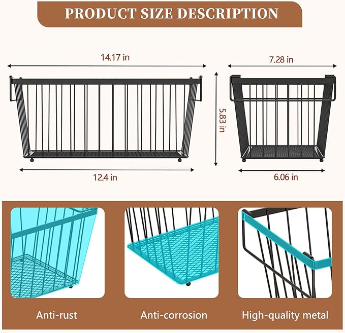 Freezer Organizer Bins，Upgraded Bottom Leak-Proof net，4 Pack，Encryption and Hardening ，Deep Freezer Organizer Bins for 5 to 7 Cu.FT Small Chest Freezer， Easy Get Bottom Foods