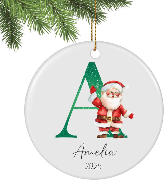 Personalized Christmas Ornaments 2025, Custom Initial Ornaments A-Z Monogram Ceramic Christmas Ornament