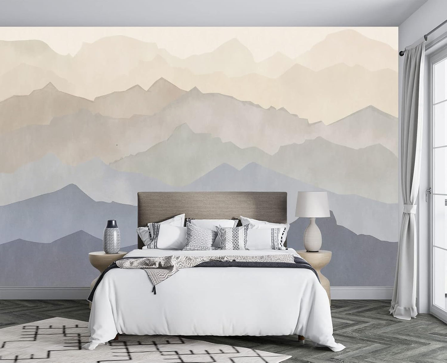 Oil Painting Peaks Wall Mural Wallpaper for Bedroom 103" x 69"