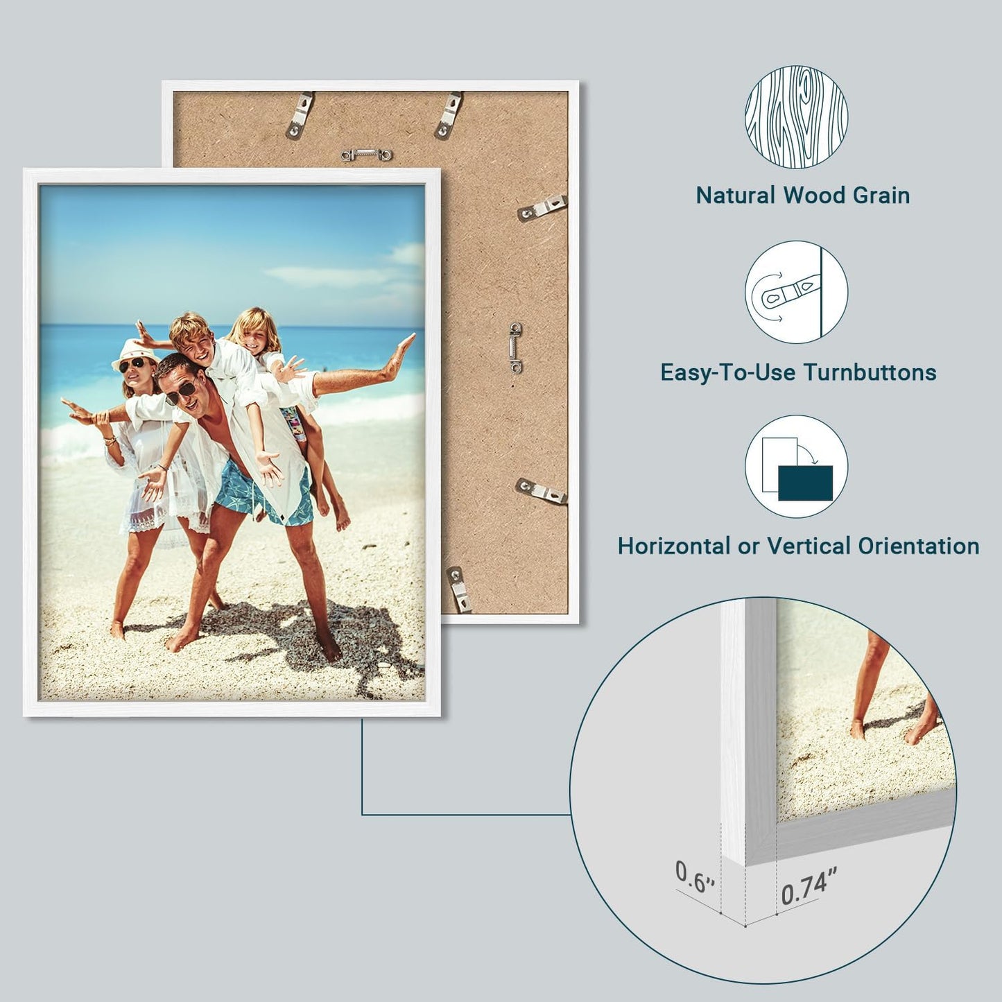 wall26 Custom Framed Poster Wall Art for Living Room, Bedroom Canvas Prints for Home Decoration Ready to Hang - 12"x16" White