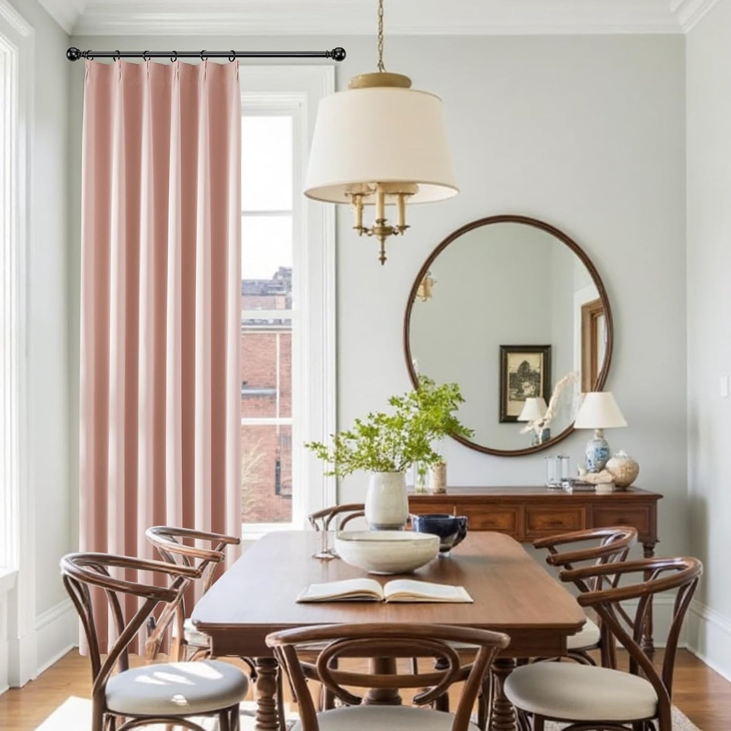 KangBang Soft Pink Pinch Pleated Curtains 90 Inches Long for Girls Room 2 Panels, Pinch Pleat Blackout Curtains for Bedroom with Hooks Soft Vertical Privacy Window Panels(40”Wx90”L,7.5FT, Baby Pink)