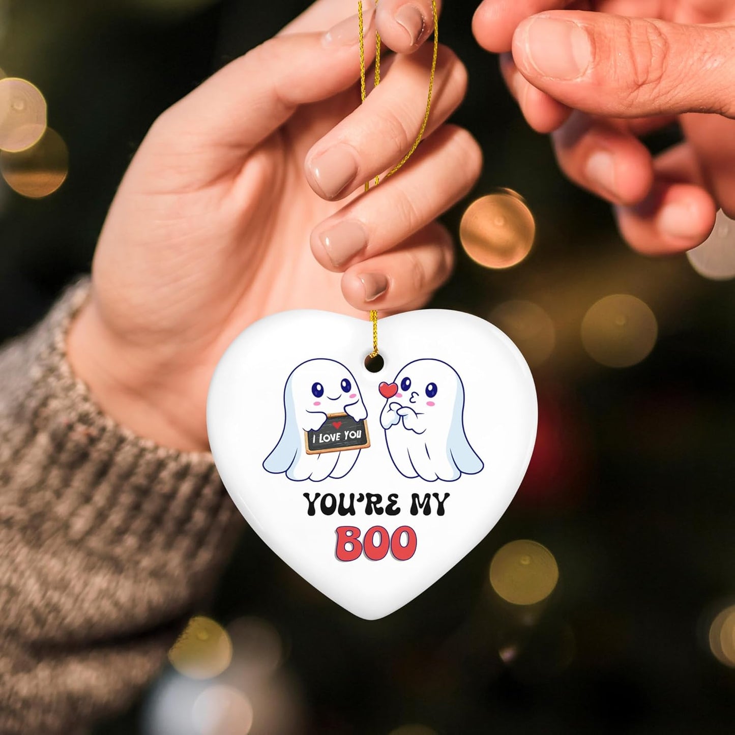 OASSIE Couple Gifts for Men, Women - Christmas Ornaments 2025, Anniversary, Halloween, Birthday Gifts for Him, Her, Boyfriend, Girlfriend Couple - Christmas Decorations Ceramic Ornaments