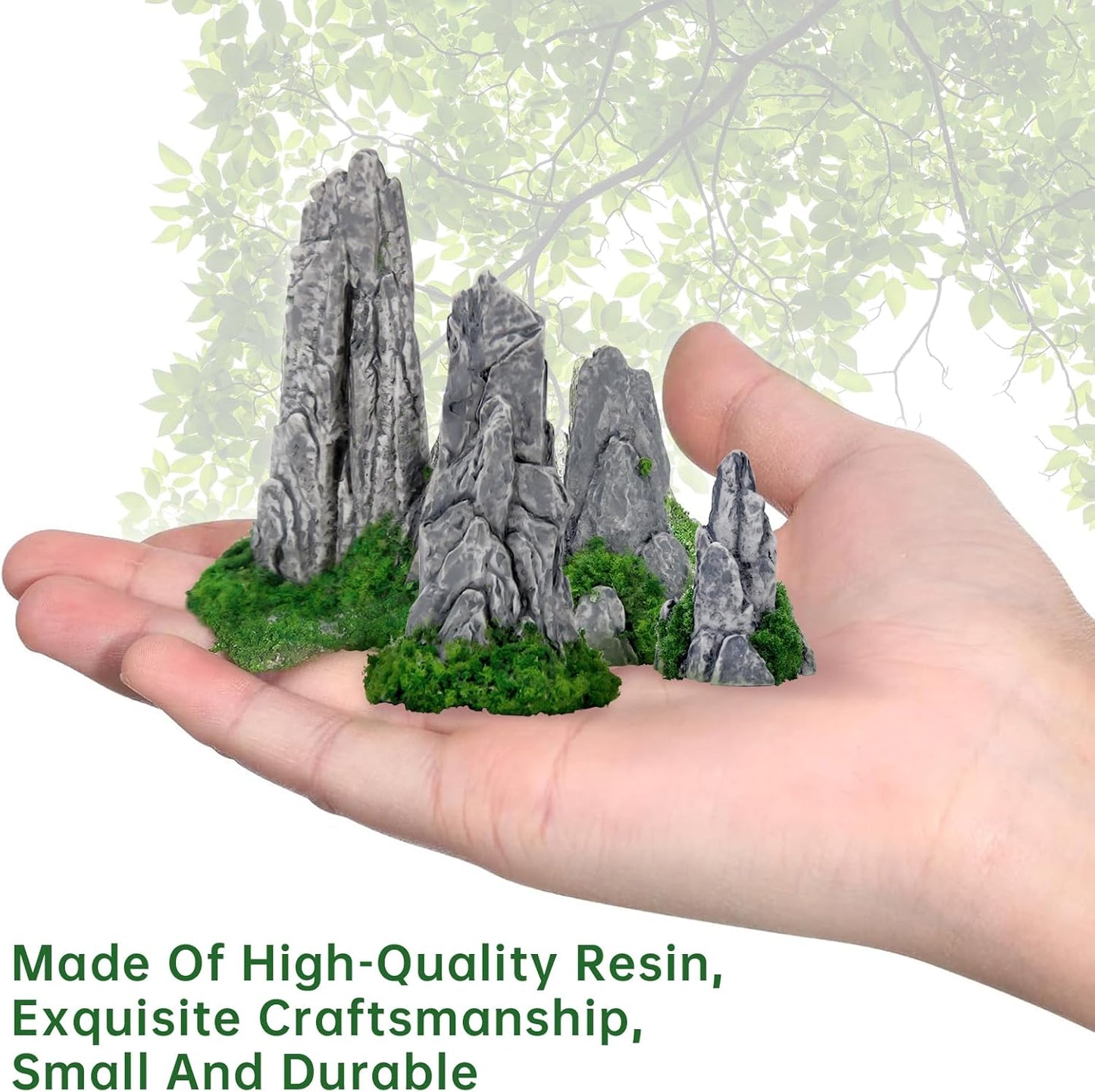 Mini Zen Garden Mountain Decor, Zen Garden Terrarium Accessories Decor Outdoor, Bonsai Figurines Decor Accessories