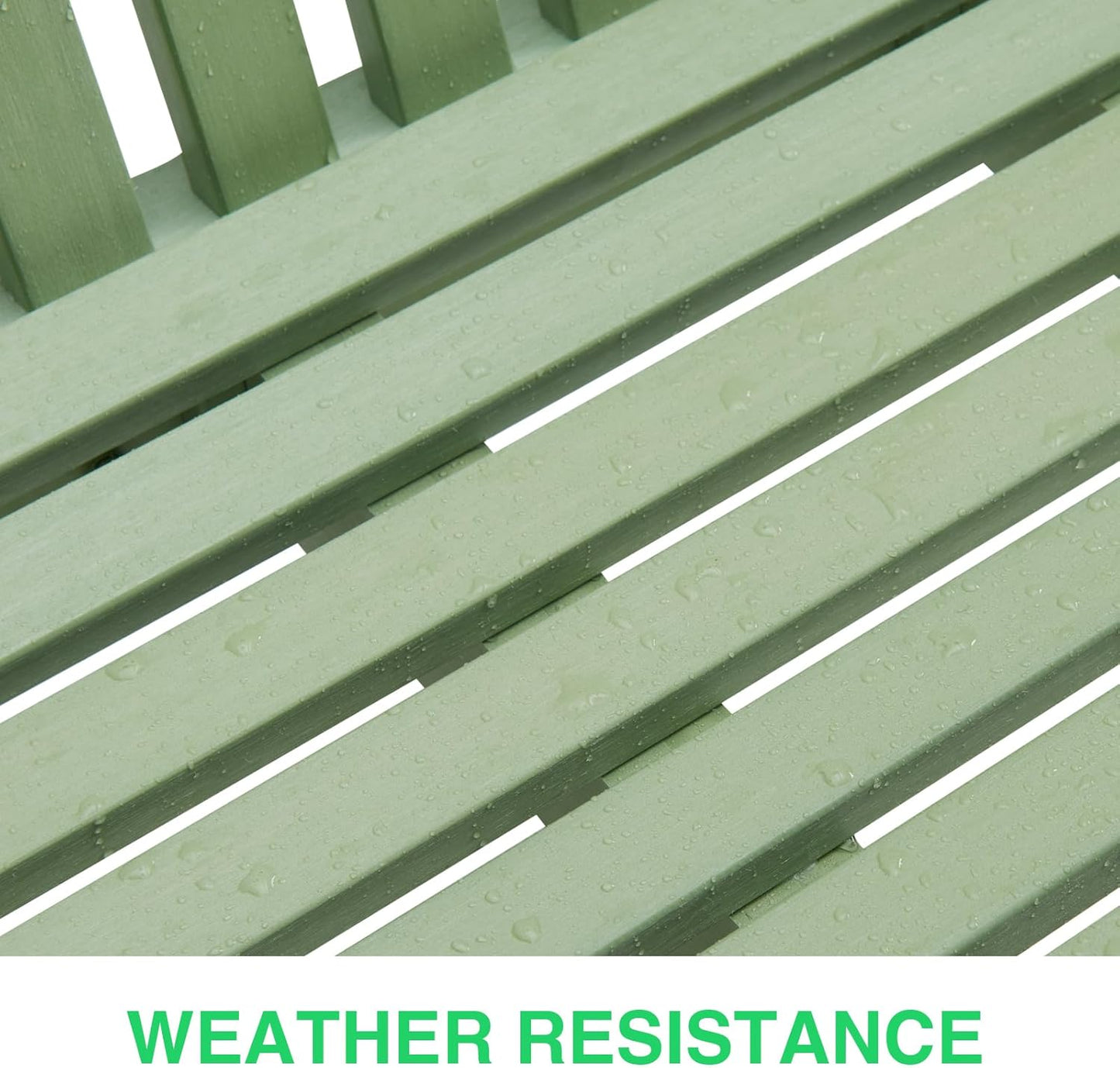 Psilvam Garden Bench, 2-Person Poly Lumber Patio Bench, All-Weather Outdoor Bench That Never Rot, Memorial Bench, Suit for Garden, Porch and Park (Green)