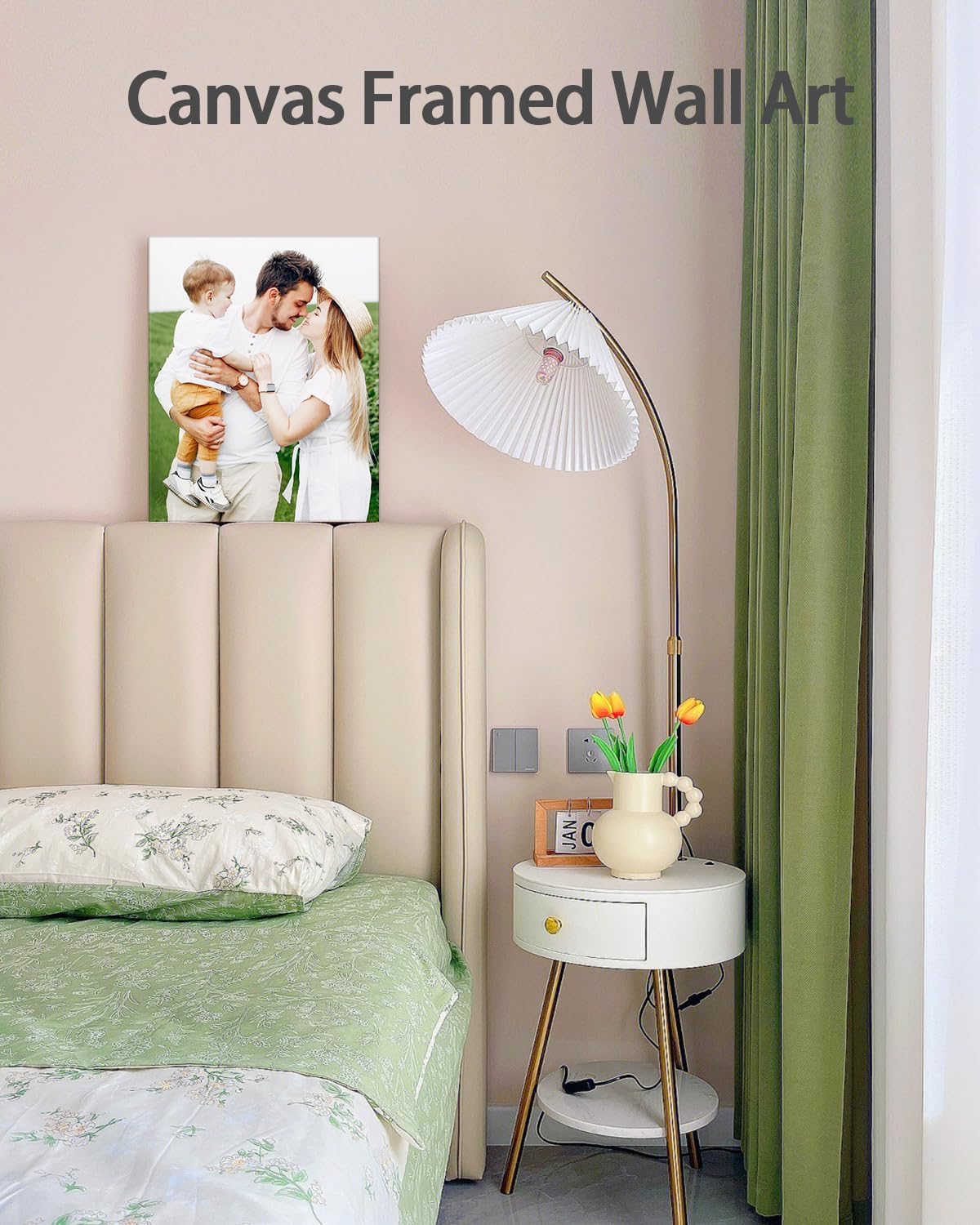 Personalized Custom Canvas Wall Art, Custom Canvas Prints with Your Photos for Living Room, Bedroom, Wedding Pet Baby Family Photo Framed Wall Art, Customized Photo Gift for Family，Friend，Lover，Pet