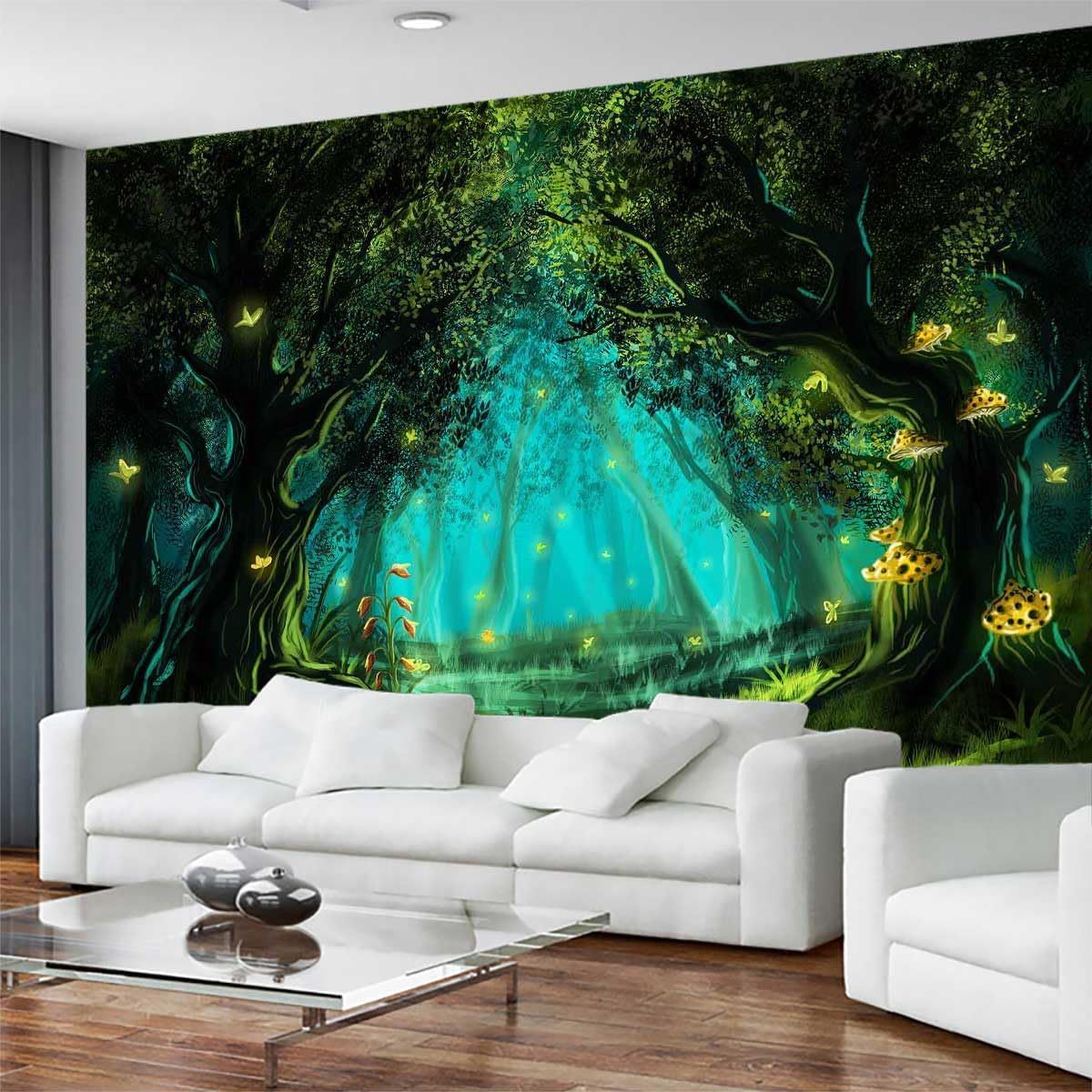 Fantasy Forest Wallpaper, Large Wall Background Mural for Living Room Sofa Background Wall Mural(Non-self-Adhesive)