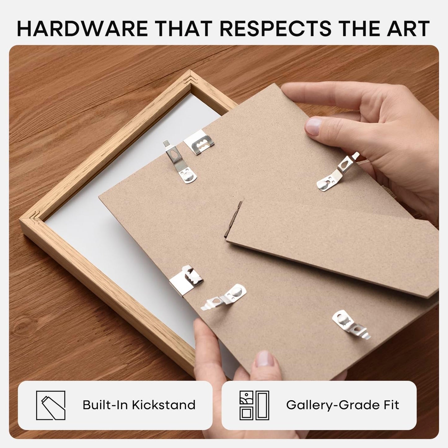 Homeforia 8 x 10 Wood Picture Frame, High End Natural Oak 8x10 Light Wooden Frames with Mat 5x7 inch Photo, 8 x 10 Frame Matted to 5 x 7 Art, Wall or Tabletop Frame, Tempered Glass, Wall Kit, Set of 1