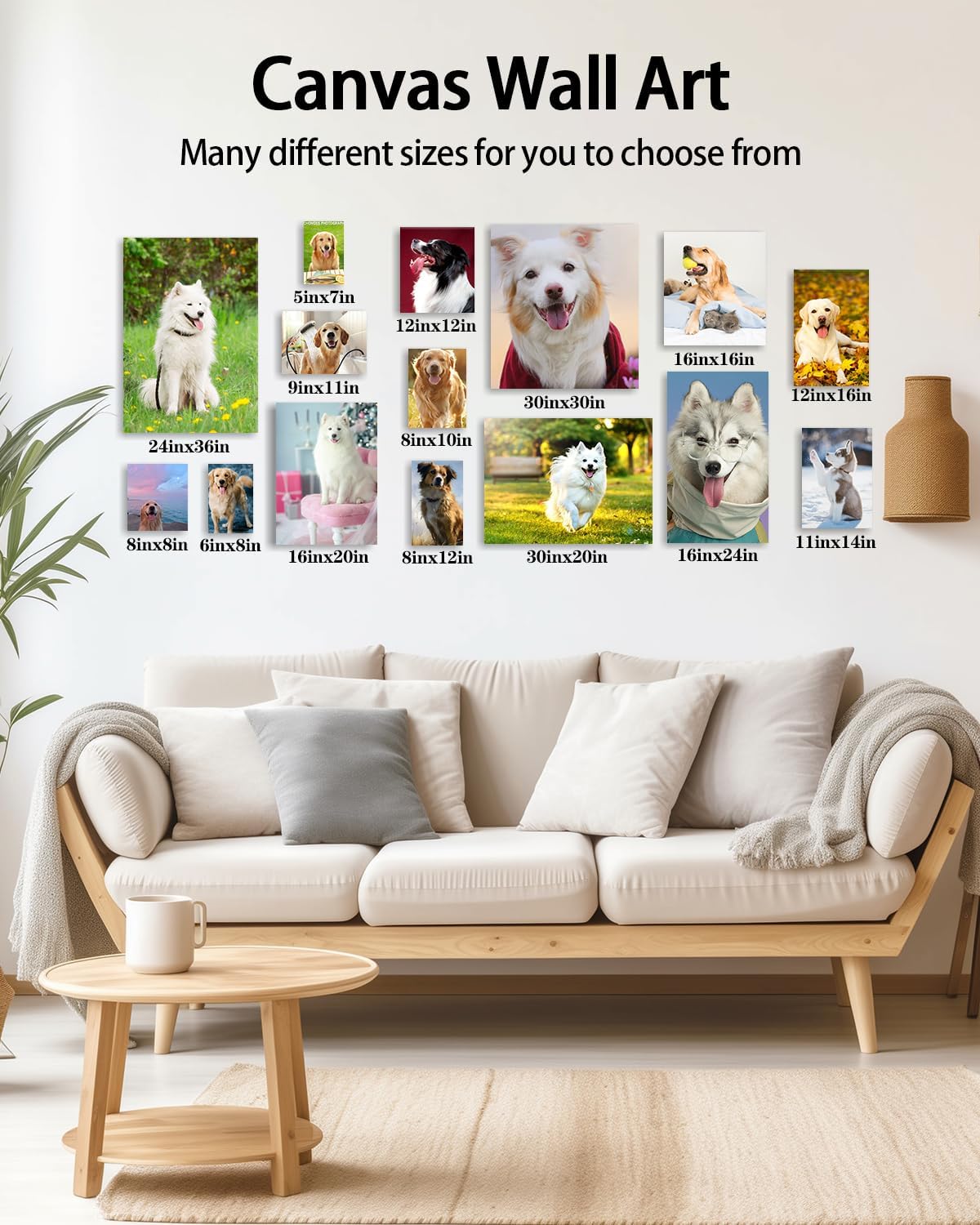 AbcCustomize Canvas Wall Art with Your Photos, Custom Canvas Prints for Bedroom, Living Room, Farmhouse Decor, Personalized Gifts