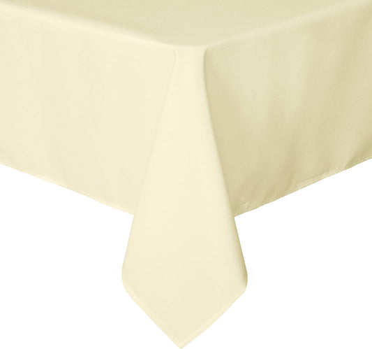 sancua Rectangle Tablecloth - 54 x 120 Inch - Water Resistant Spill Proof Washable Polyester Table Cloth, Decorative Fabric Table Cover for Dining Tables, Buffet Parties and Camping, Beige