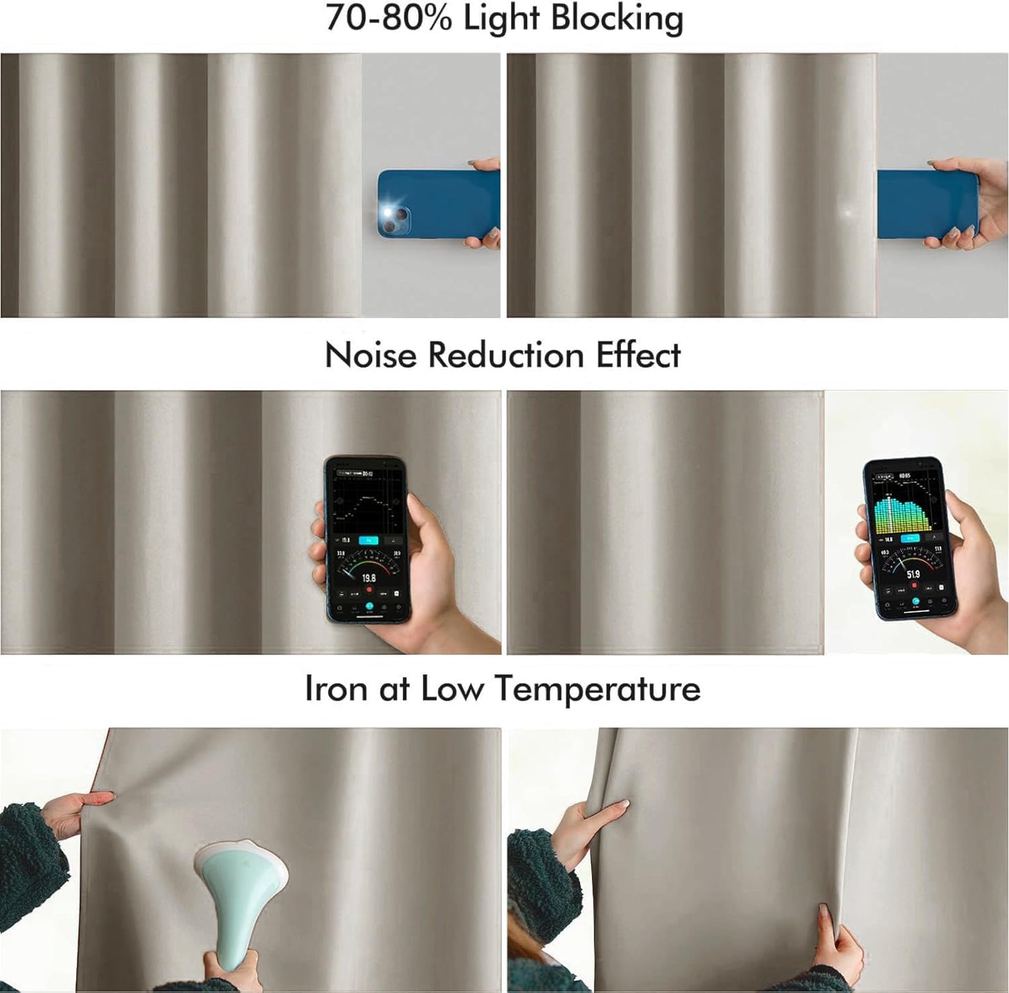 MIULEE Stone Back Tab Blackout Curtains 120 Inch Long 2 Panels Set for Bedroom, Rod Pocket/Pinch Pleated Extra Long Thermal Insulated Living Room Darkening Light Blocking 10FT Drapes