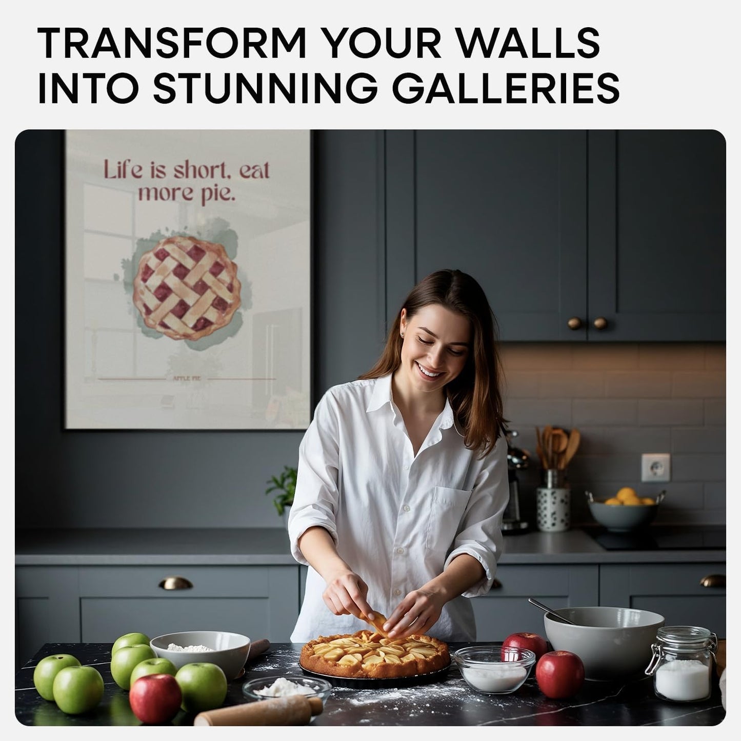 Homeforia 22x28 Poster Frame Black, High End Metal 22 x 28 Large Picture Frames with Mat 18 x 24 for Photo, 22x28 Thin Frame Matted to 18x24 inch Print, 28x22 Frame, Tempered Glass, Wall Kit, Set of 1