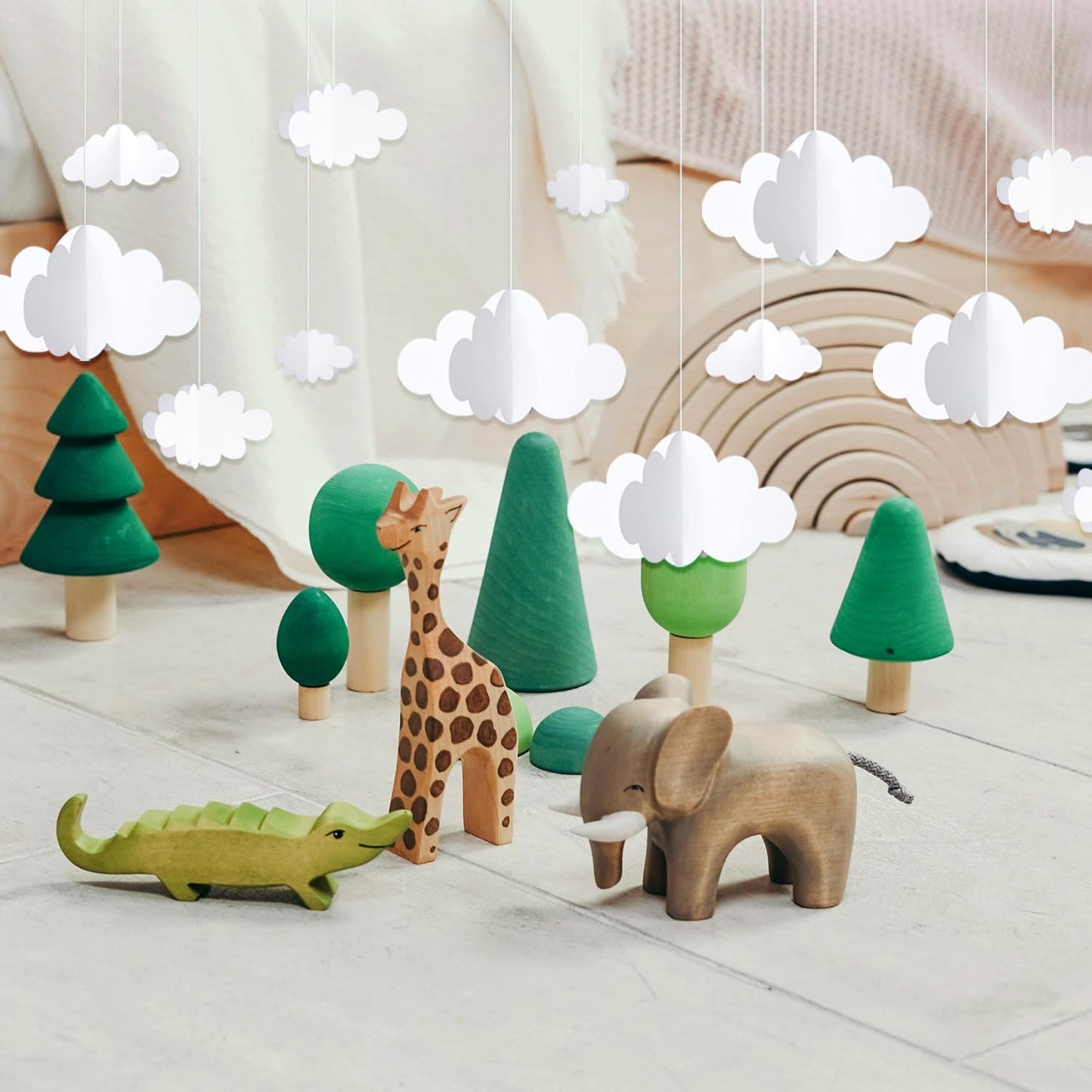 8 Pcs Hanging Clouds for Ceiling - Artificial Cloud Props for Art, Wedding, Bridal Shower, Bedroom