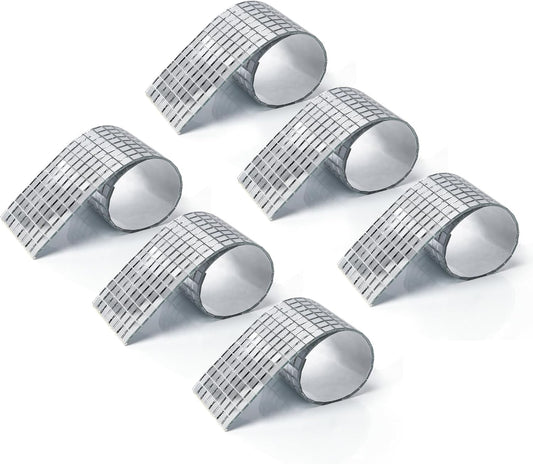 LONGKING 2364 Pieces Self-Adhesive Mirror Tiles, Square Mirror Stickers Mosaic Tiles, Glass DIY Craft Decoration, Disco Ball Tiles(Silver)