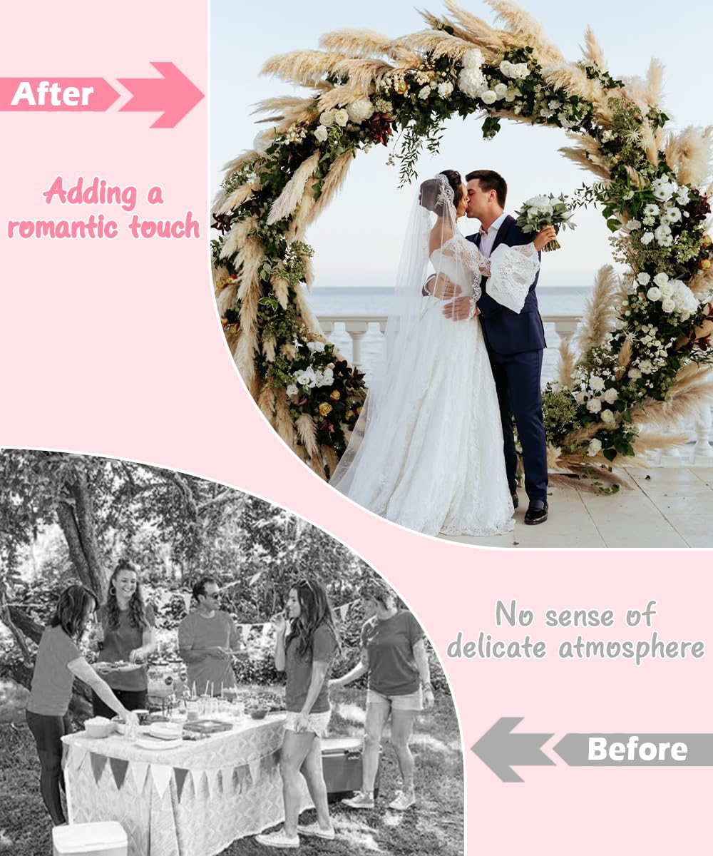 Queension Metal Arch Backdrop Stand 8Ft Wide 7Ft High, Wedding Arch Frame for Wedding Decorations, Balloon Arch Stand with Base for Ceremony, Outdoor Garden Arch Trellis for Climbing Plants, Black