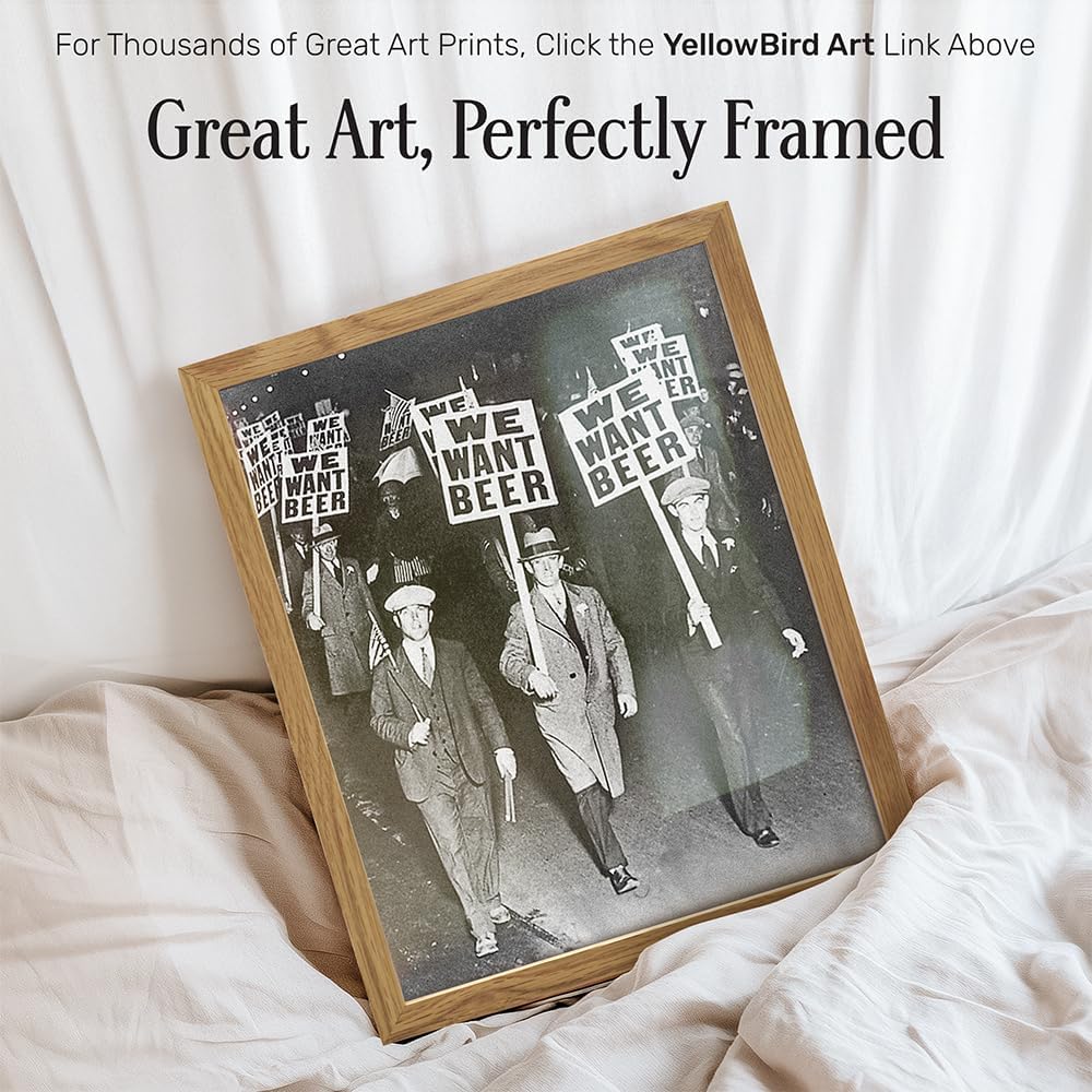 Prohibition We Want Beer Vintage Photo FRAMED - 8x10 Wall Art Decor for Home, Bar, Cafe, Dorm - Unique Funny Gift for Men - Unframed Picture Poster