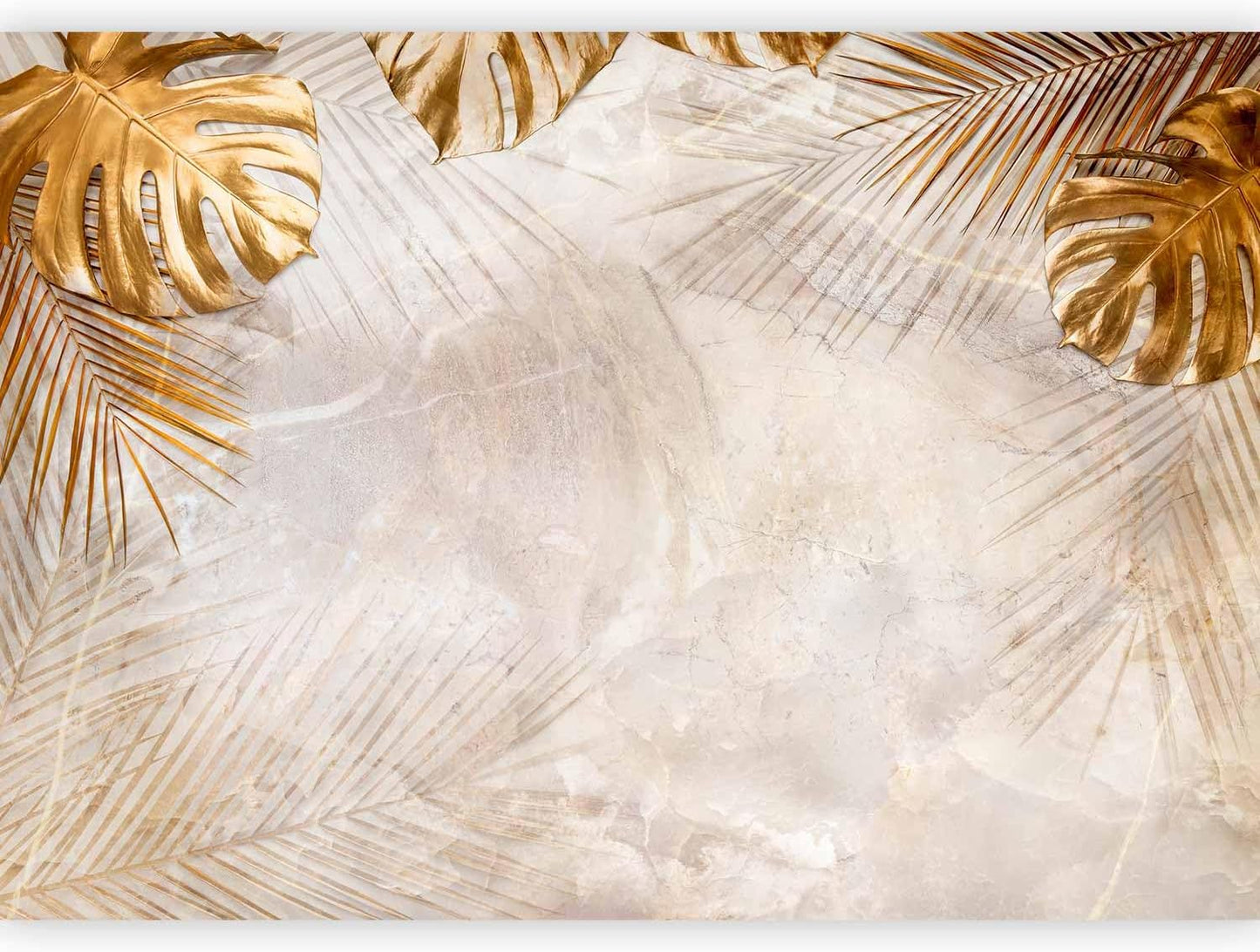 artgeist Wall Mural Tropical Leaves 96x69 in - XXL Peel and Stick Self-Adhesive Wallpaper Removable Large Sticker Foil Wall Decor Print Picture Image Design Monstera Palm Green Leaves b-C-0788-a-a