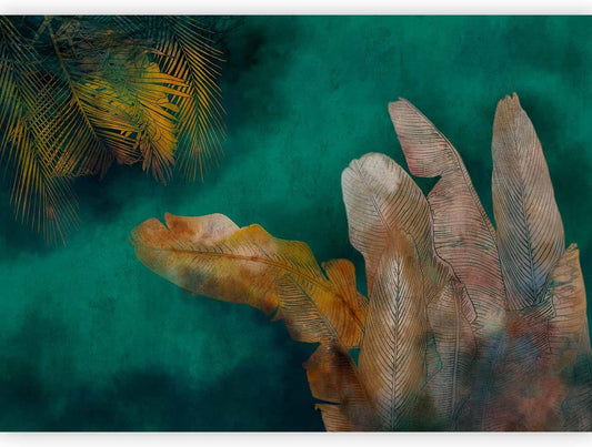 artgeist Premium Wall Mural Jungle 157"x110"XXL Non-Woven Wallpaper Fleece Wall Decor Photo Print Picture Image Design Leaves Green Yellow Nature b-A-0825-a-a