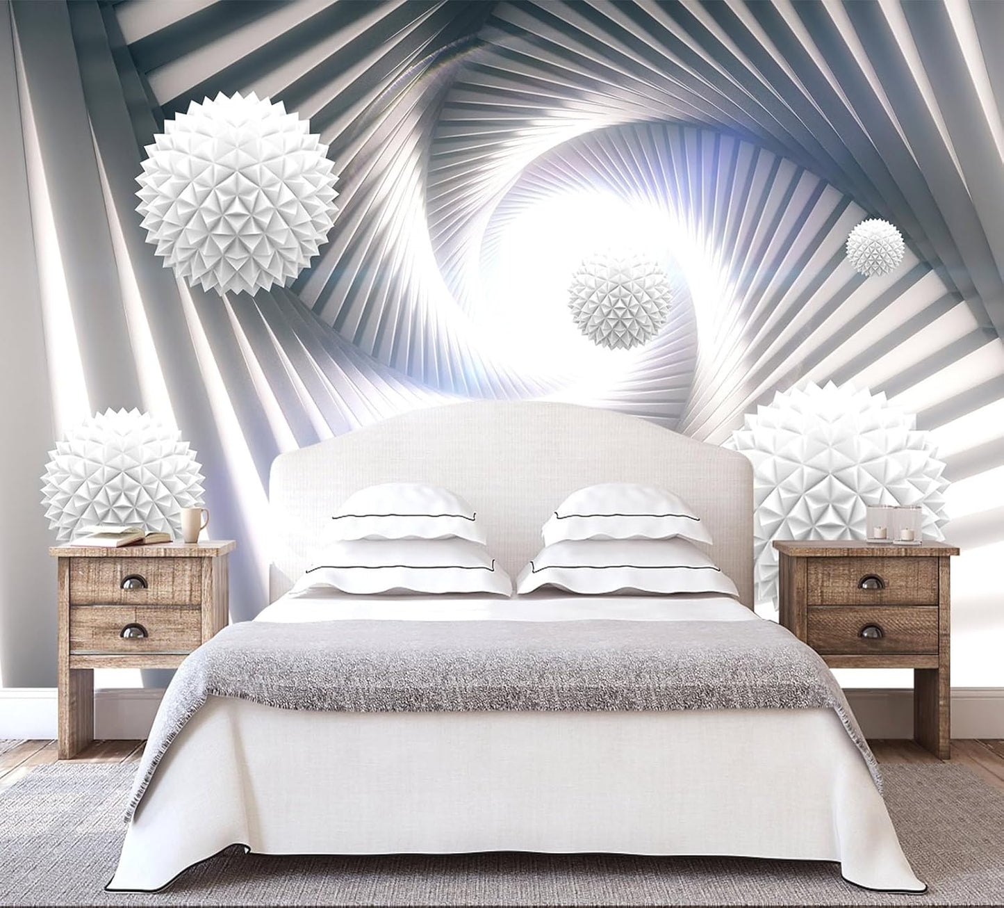 3D Space Tunnel Wallpaper Living Room Abstract Architecture Mural for Meditation Room (Not Peel and Stick)