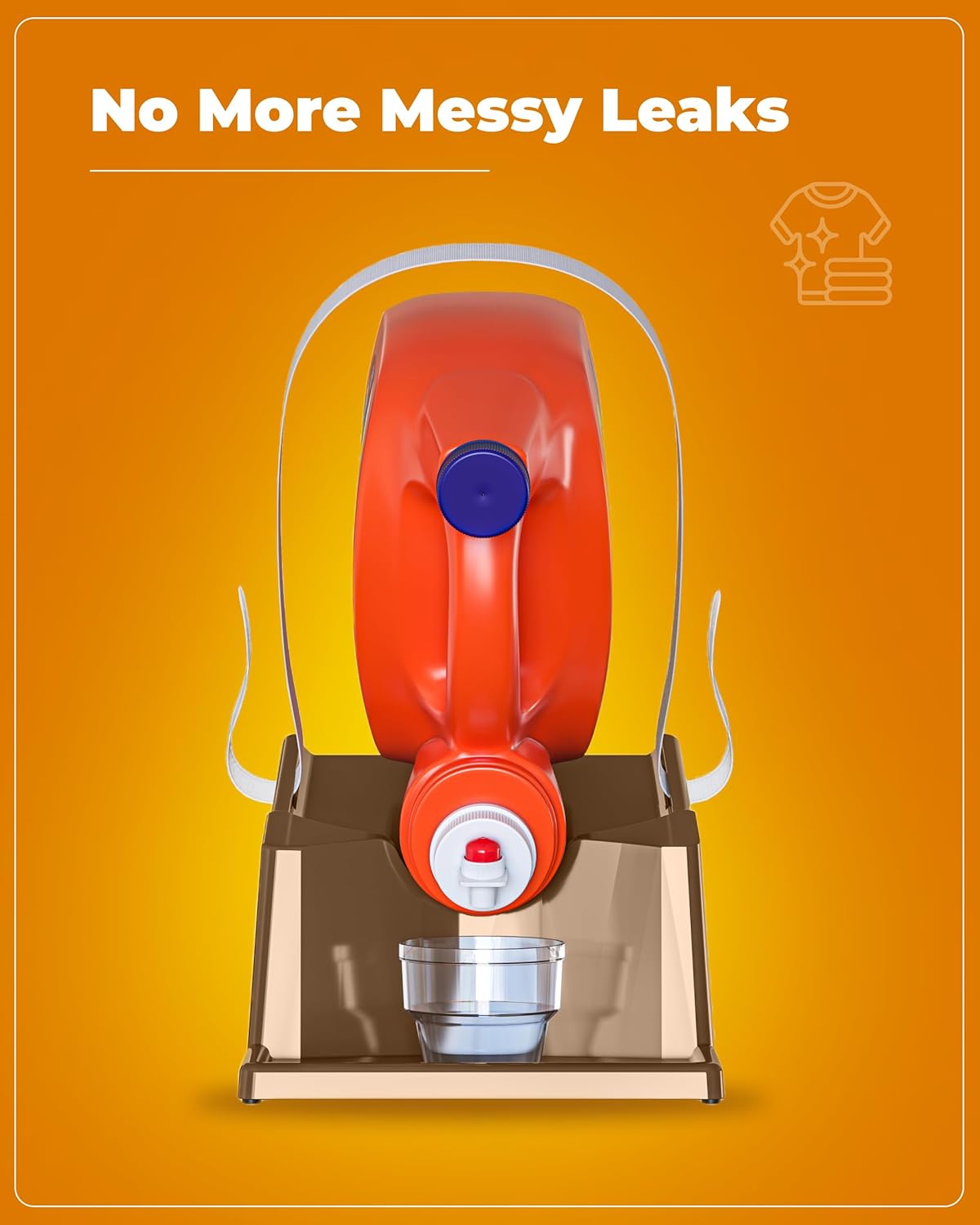 TidyFriend Laundry Detergent Holder Stand Organizer with Drip Tray, 2 Pack Laundry Soap Holder with Non-Slip Rubber Feet for Washing Space Organization, Angled Downward Slope for Easy Pouring (Brown)