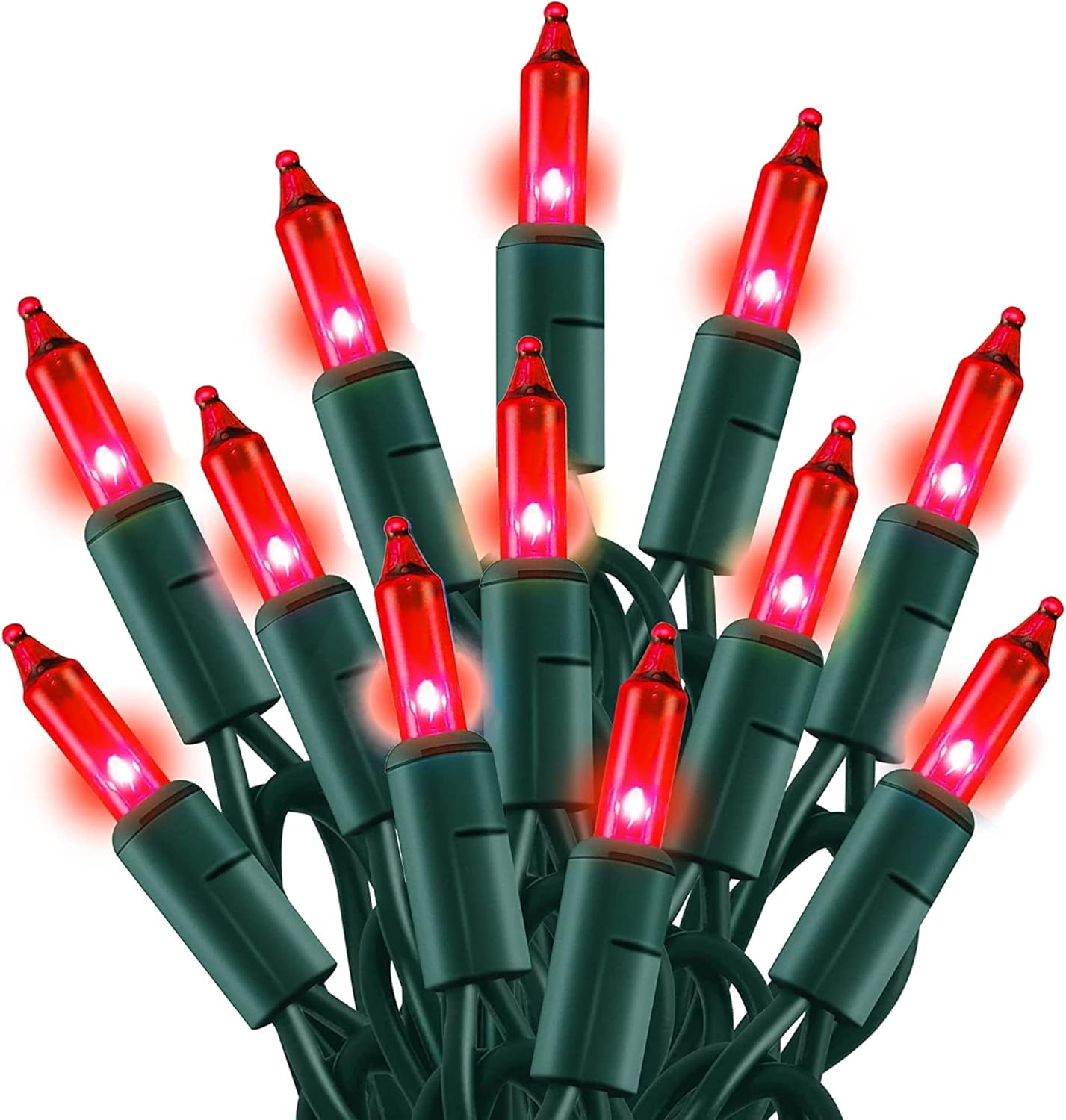 Dazzle Bright Red Christmas Mini String Lights, 20FT 100 Count Incandescent Waterproof Fairy Lights Plug in, Connectable Christmas Decorations for Indoor Outdoor Home Party Garden Yard