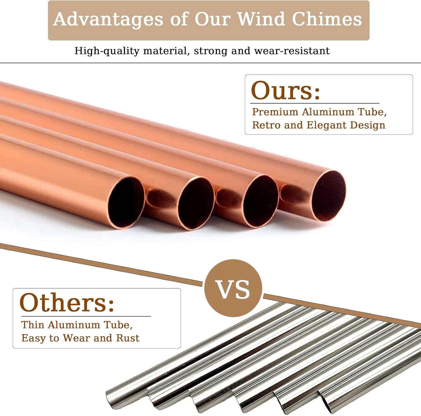 Wind Chimes for Outside, 33" Butterfly Wind Chimes Outdoor, Birthday Gifts for Women Mom Sister, Gift for Garden Porch Patio Home Decor (Golden)