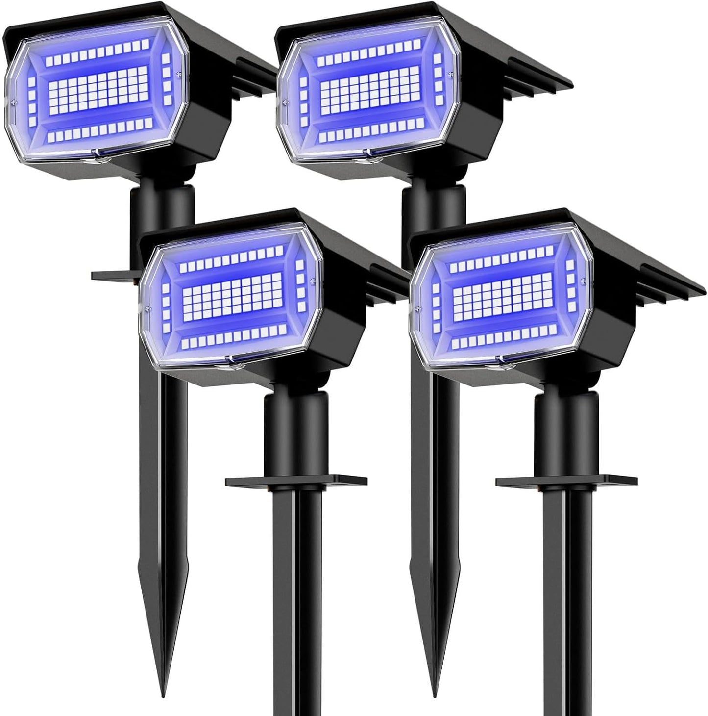 nipify 4 Pack Solar Spot Lights Outdoor, Solar Powered Waterproof Spotlight, Landscape Lighting for Outside Yard Garden Pathway,Blue