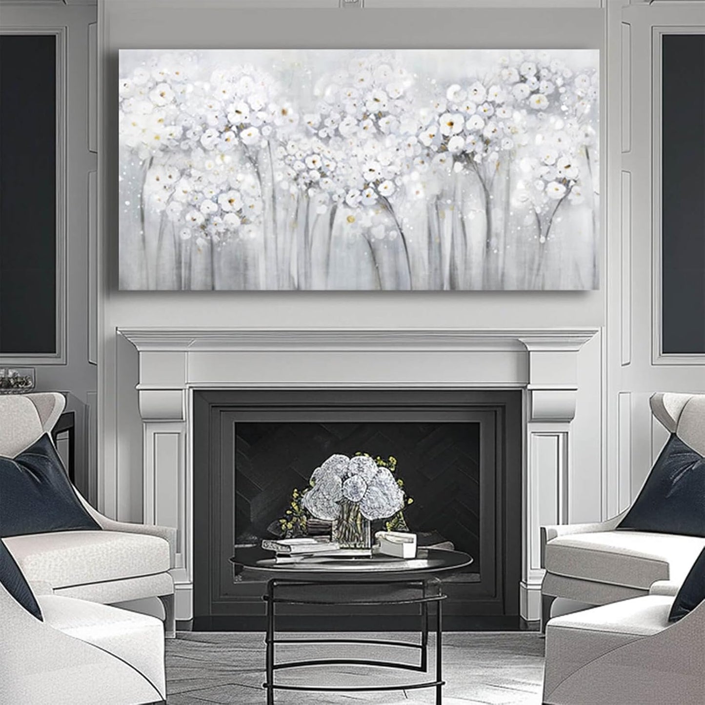 Wall Decor for Living Room Landscape Artwork Blossom Oil Paintings for Bedroom Kitchen Office Home Decorations 29"x58"