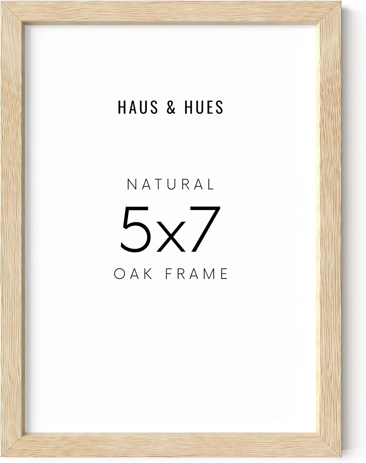 HAUS AND HUES Wood Picture Frame, 5x7 inches, Beige (Natural Oak, Poster Type, Set of 1)