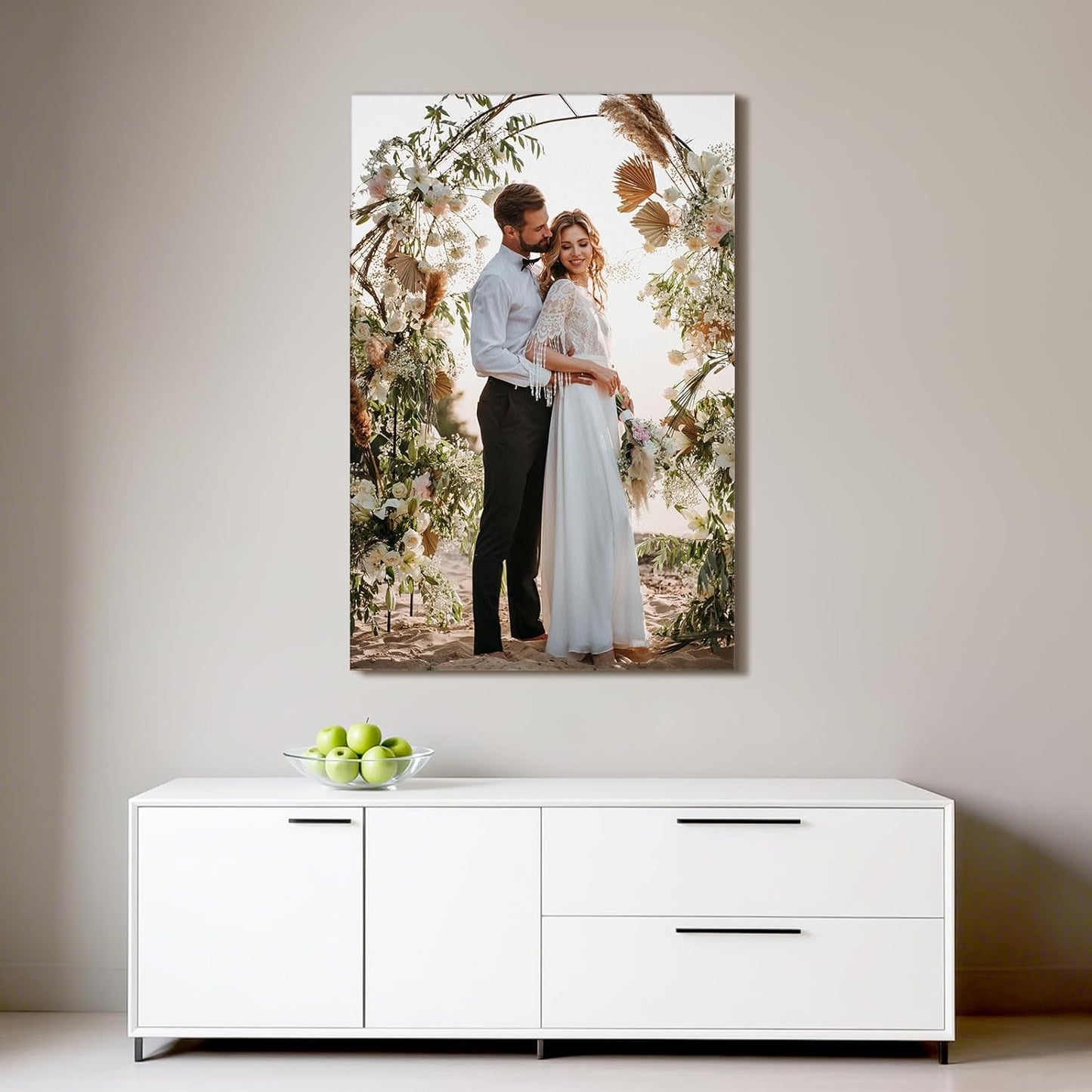 Custom Canvas Prints with Your Photos - Personalized Pictures Print, Customized Photo Gifts, Wall Art Poster Canvas Printing for Wedding, Family, Baby, Pets, Home Office Decor, Wrapped Frame 16x24