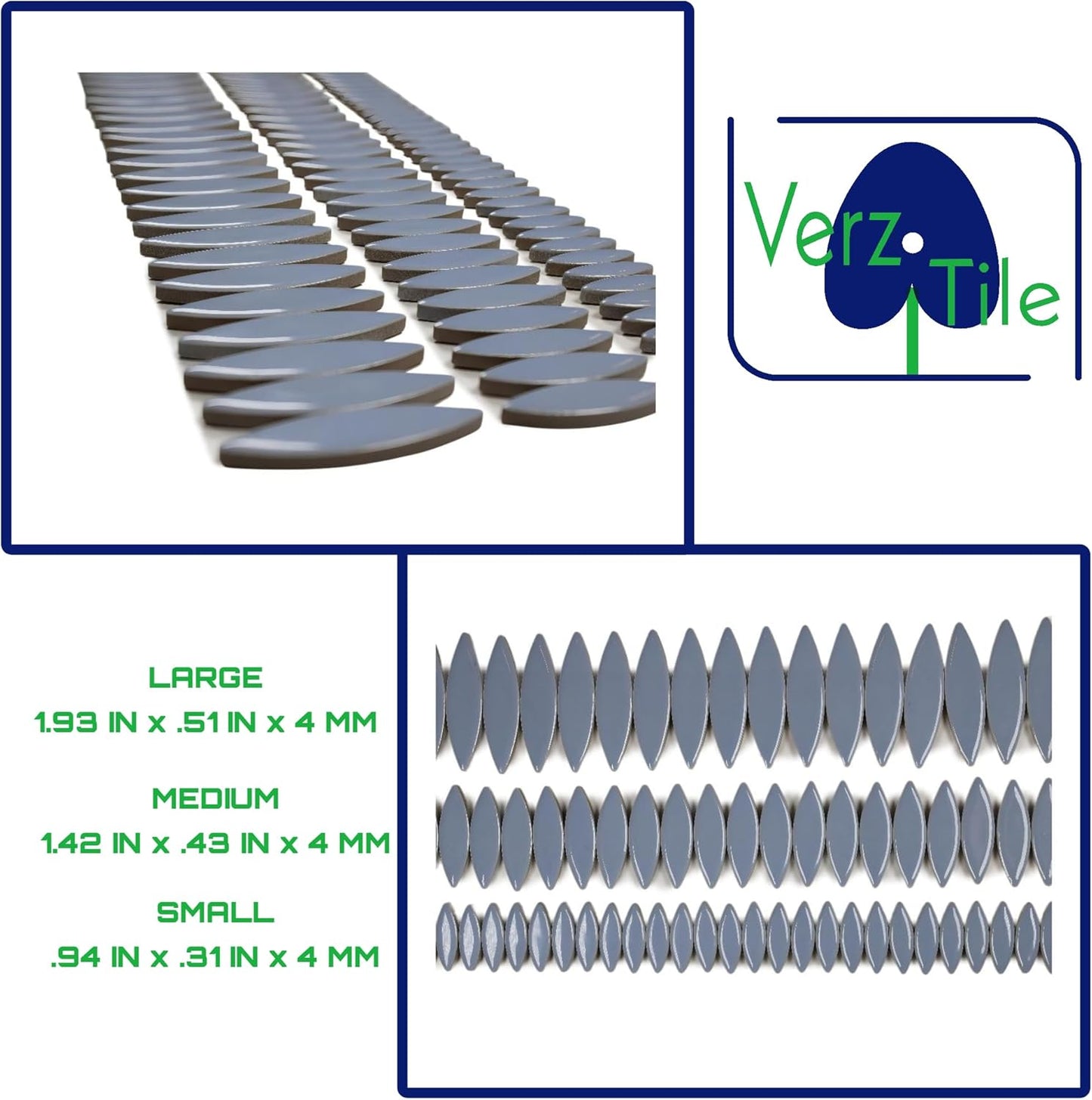 VerzTile Mosaic Tiles for Crafts - Petal Shaped Ceramic Tile Craft Hobbies & Art Projects 39 Color Options Endless Creativity DIY Design (Periwinkle)