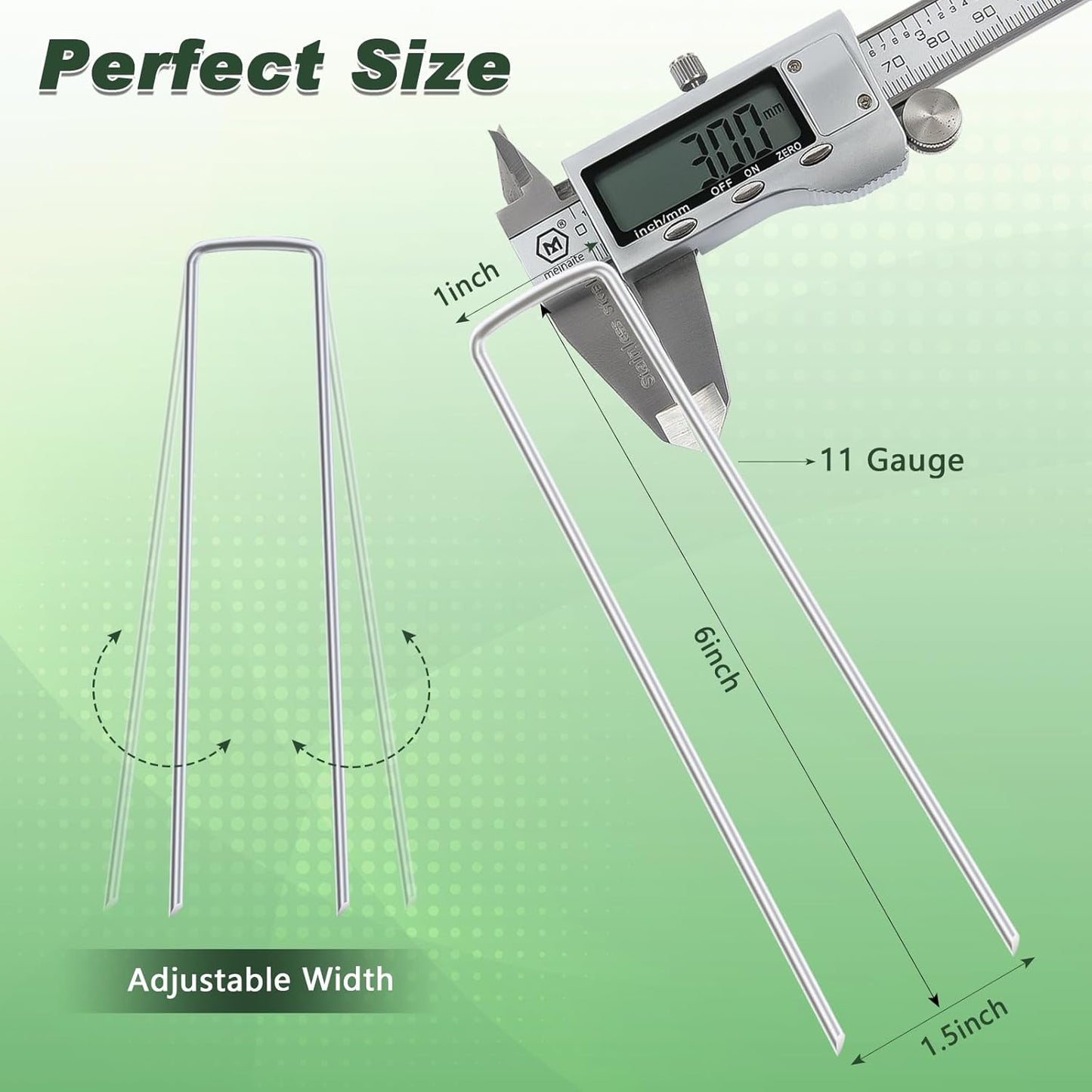 FEED GARDEN 6 Inch 1000 Pack Galvanized Landscape Staples 11 Gauge Anti-Rust Garden Stakes Landscaping Fabric SOD Pins Yard Stakes for Weed Barrier Fabric