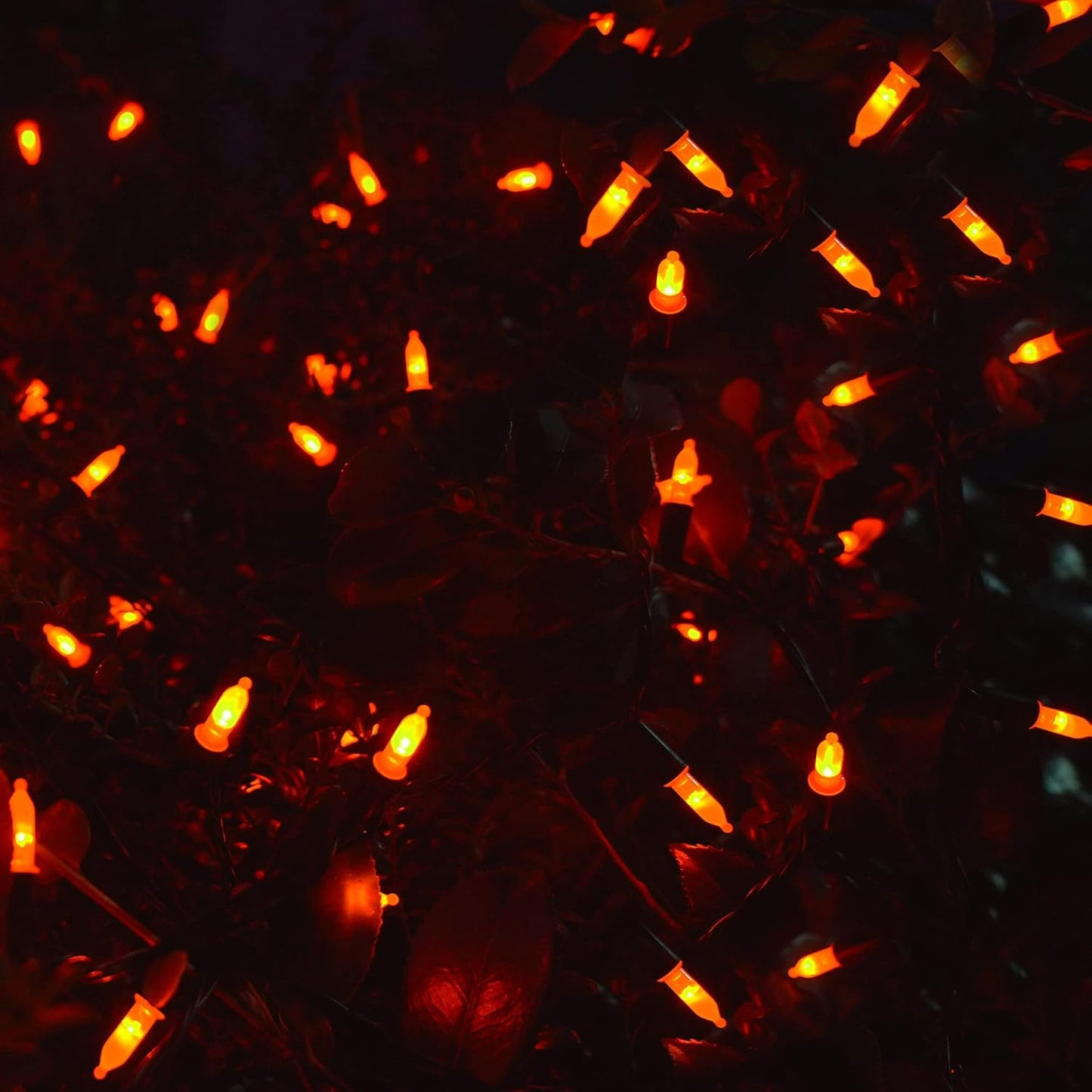 WATERGLIDE 2 Pack 50 LED Outdoor Halloween Lights, 16 FT Mini String Light with 8 Modes, Waterproof Battery Operated Tree Lights for Indoor Outdoor Patio Garden Party Wedding Decoration, Orange