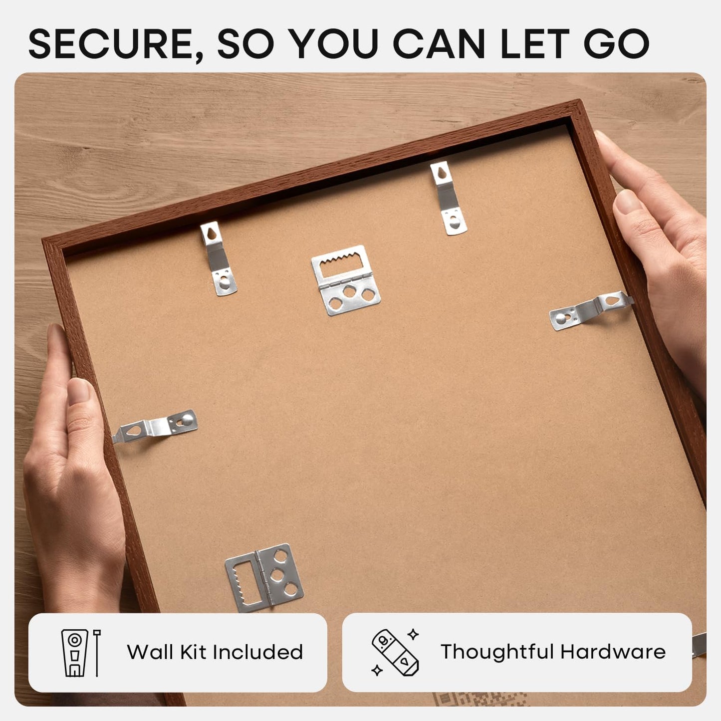 Homeforia 14x22 Picture Frame Brown, High End Dark Oak 14x22 Walnut Wooden Frames with Mat 12x16, 14 x 22 Wood Poster Frame Matted to 12 by 16, 22x14 Hanging Frames, Tempered Glass, Wall Kit, Set of 1