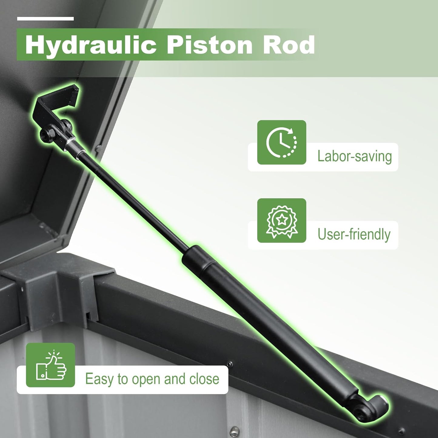 Domi 120 Gallon Deck Box, Outdoor Metal Lockable Storage Cabinet, Waterproof Steel Outdoor Bench with Lockable Lid, Side Handles & Rolling Casters for Outside Cushions, Pillows, Garden Tools, Grey