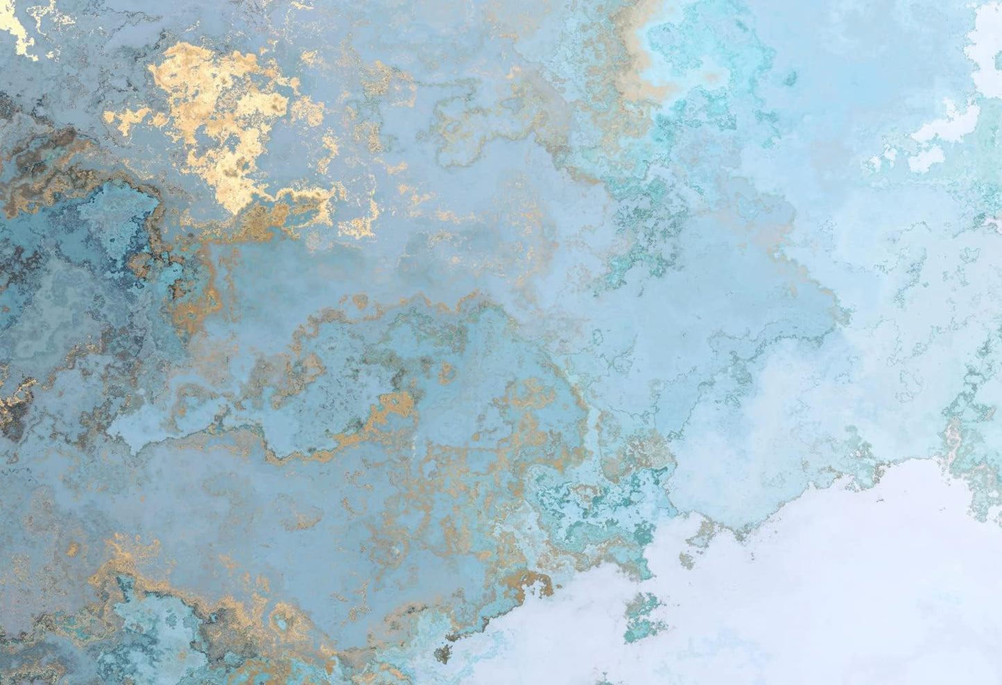 Abstract Wallpaper Blue Gold Marble Texture Wall Mural Wallpaper(Not Peel n' Stick)