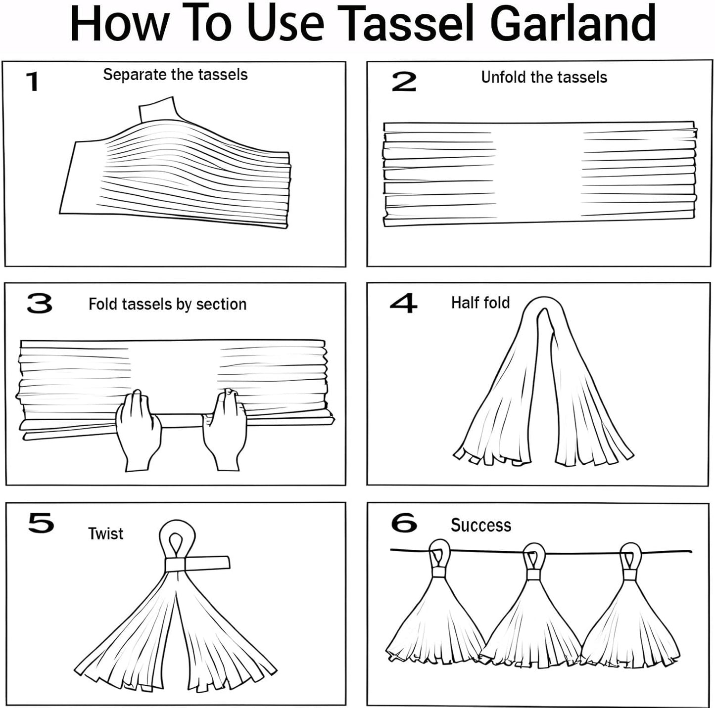 Tissue Paper Tassel Garland Banner, 20 Pack, Hot Pink Navy Blue Lemon Yellow Pink, Party Decorations for Birthday, Baby Shower