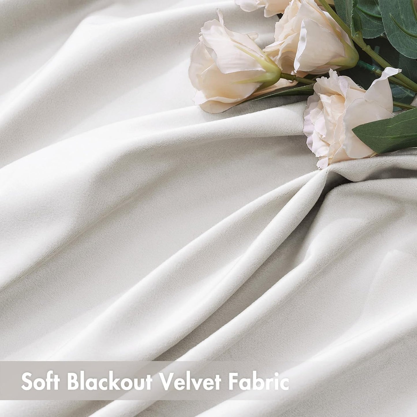 MIULEE White Velvet Curtains Thermal Insulated Blackout Curtain Drapes for Bedroom Living Room Darkening 84 Inches Long Curtains Panels Rod Pocket Set of 2