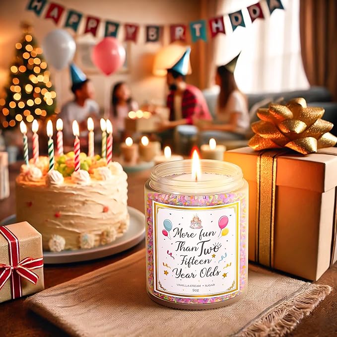 30th Birthday Candles Gifts for Women- 9 oz Happy Birthday Candle with Vanilla Birthday Cake Scent, Gifts for Women & Men, Friendship Ideas