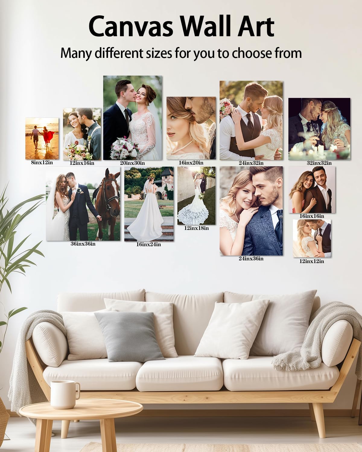 AbcCustomize Canvas Prints with Your Photos，Custom Canvas Wall Art for Bedroom, Living Room, Farmhouse Decor，Personalized Gifts Canvas Prints for Family，Friend，Lover，Pet