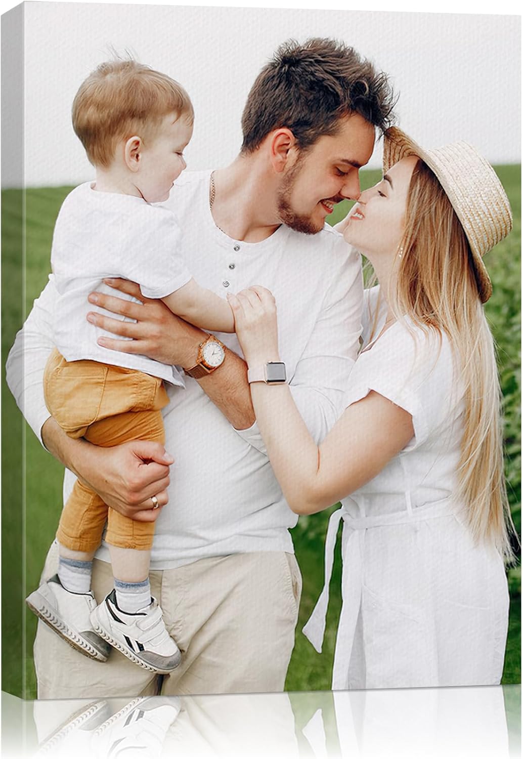 Personalized Custom Canvas Wall Art, Custom Canvas Prints with Your Photos for Living Room, Bedroom, Wedding Pet Baby Family Photo Framed Wall Art, Customized Photo Gift for Family，Friend，Lover，Pet