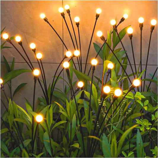 TONULAX Solar Garden Lights - Upgraded Solar Swaying Light, Sway by Wind, Outdoor Lights, Yard Patio Pathway Decoration, High Flexibility Iron Wire & Heavy Bulb Base, Warm White(6 Pack)
