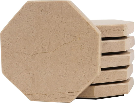Radicaln Marble Coasters Star 3.5" Inches Verona Handmade Drink Coasters Set of 6 for Coffee Table, Car Cup Holders & Bar Use, Ideal Coffee Table Decor