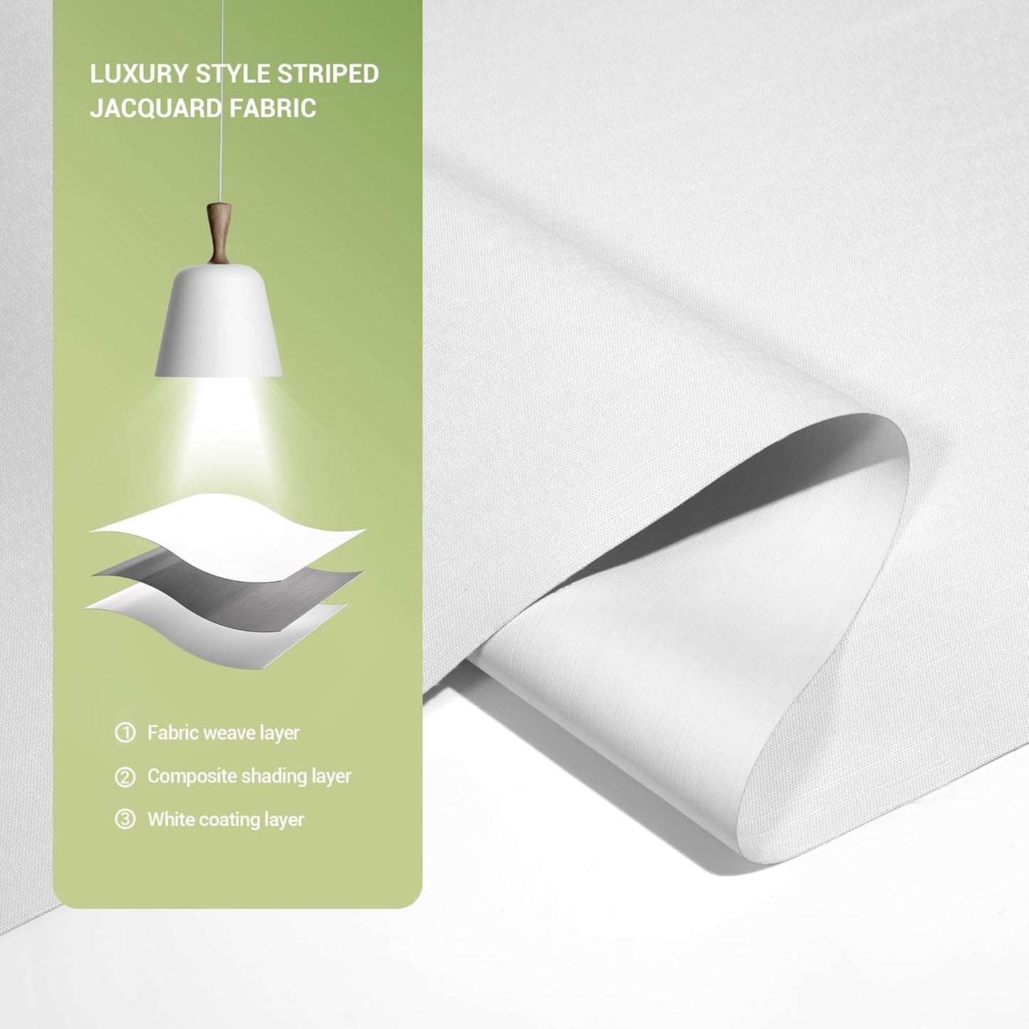 Blackout Roller Shades for Indoor Windows, Cordless Jacquard Fabric-Matched Roller Blinds, Easy to Install Privacy UV Protection Roll Up Blinds for Home Office, Pure White, 22" W x 72" H