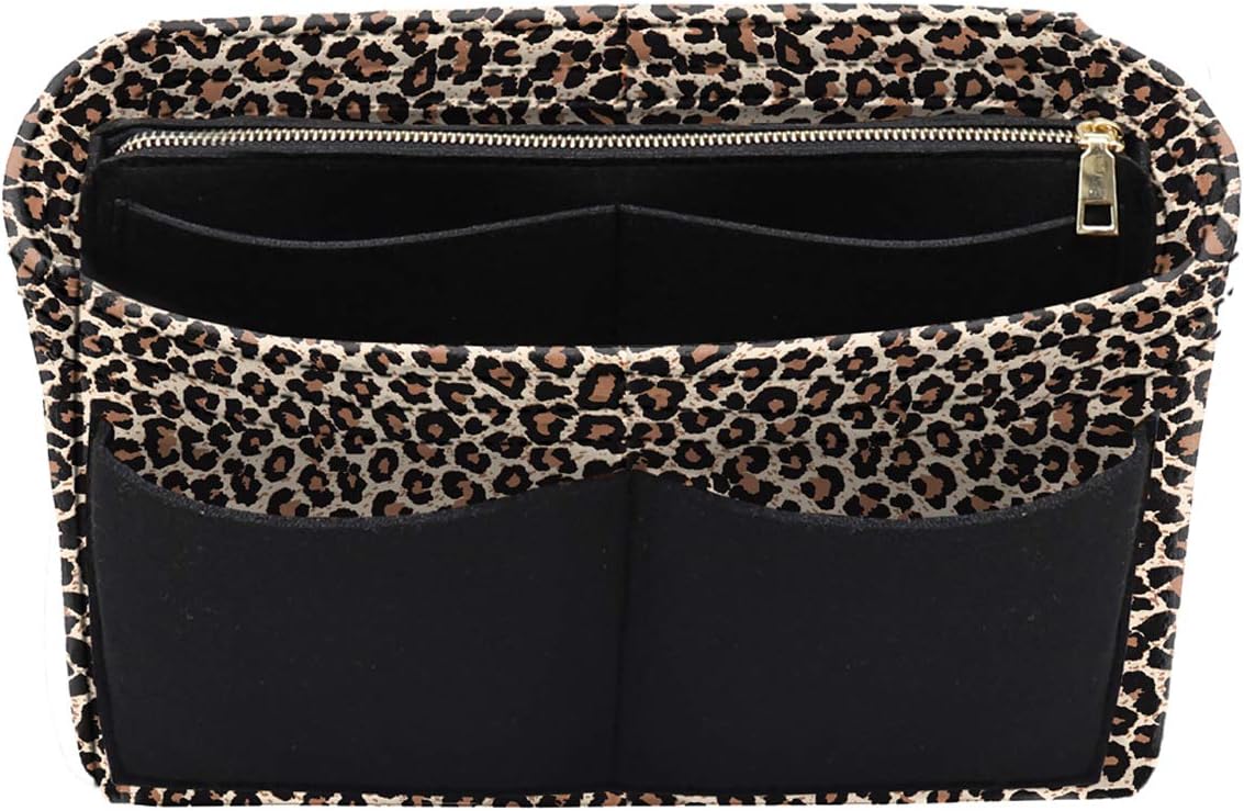 LEXSION Felt Purse Bag Organizer Insert with zipper Bag Tote Shaper Fit Speedy Neverful PM MM