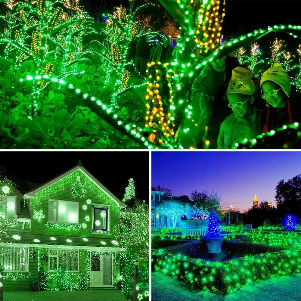 Joomer Green Solar Christmas Lights, 2 Pack Total 144FT 400 LED 8 Modes Waterproof Solar Christmas Lights Outdoor for Garden Yard Patio Christmas Decoration