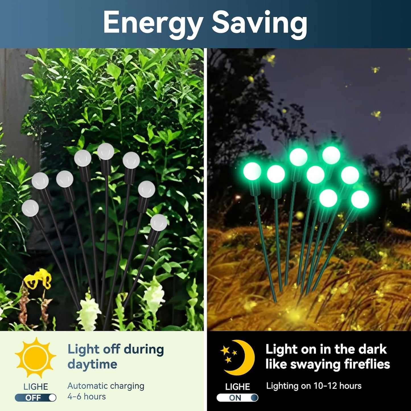 Solar Garden Lights Outdoor Waterproof, 4 Pack 32 LED Swaying Light Firefly Light Outdoor Decor Lights for Garden Gifts for Pathway Party Christmas Decoration, Green