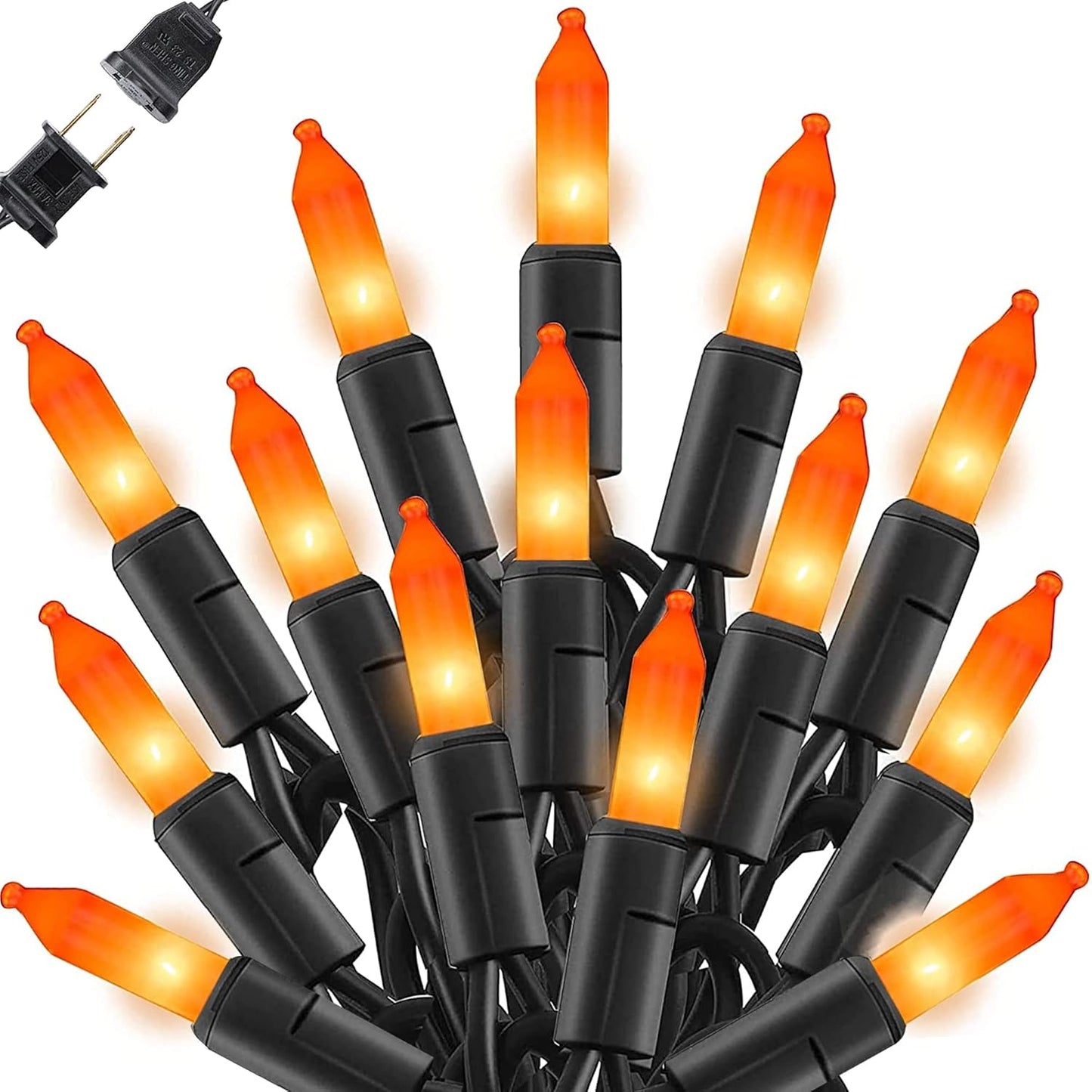 Dazzle Bright Orange Halloween Lights, 40FT 200 Count Mini String Lights, Waterproof Halloween Decorations for Outdoor Indoor Patio Home Party Garden Yard Decor